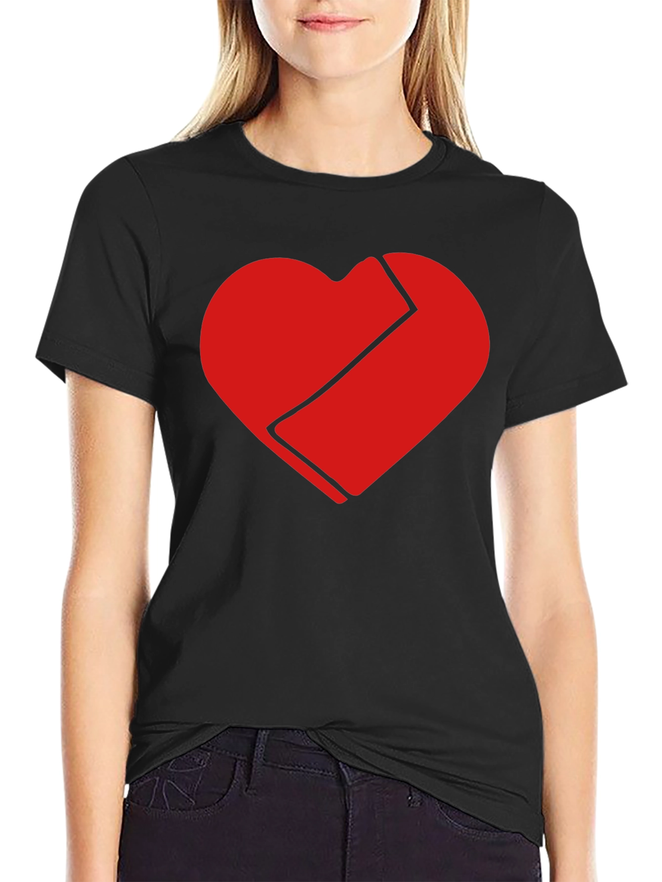 Broken Heart Graphic T-Shirt - Black