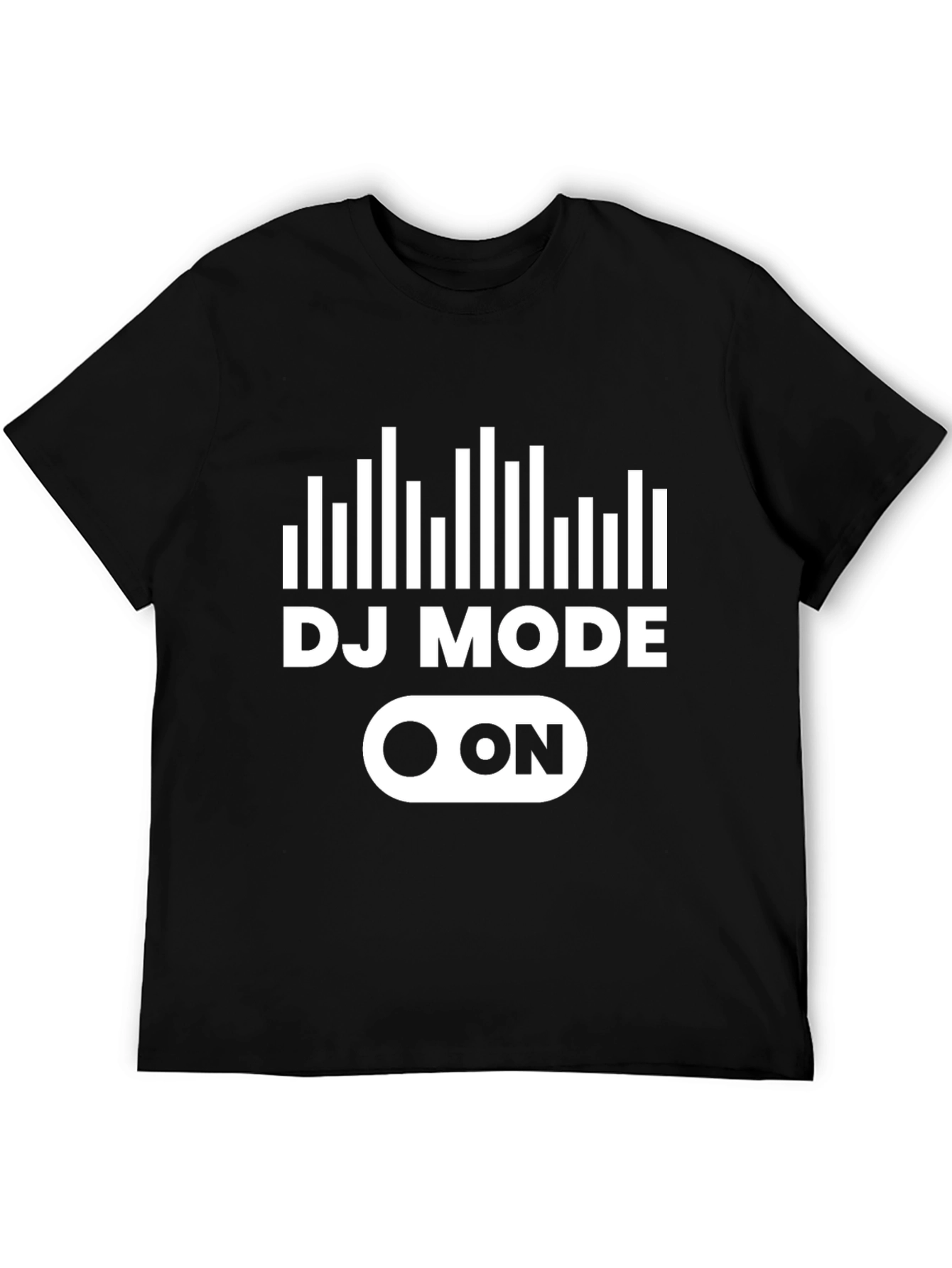 DJ Mode On Graphic Tee - Black Cotton T-Shirt