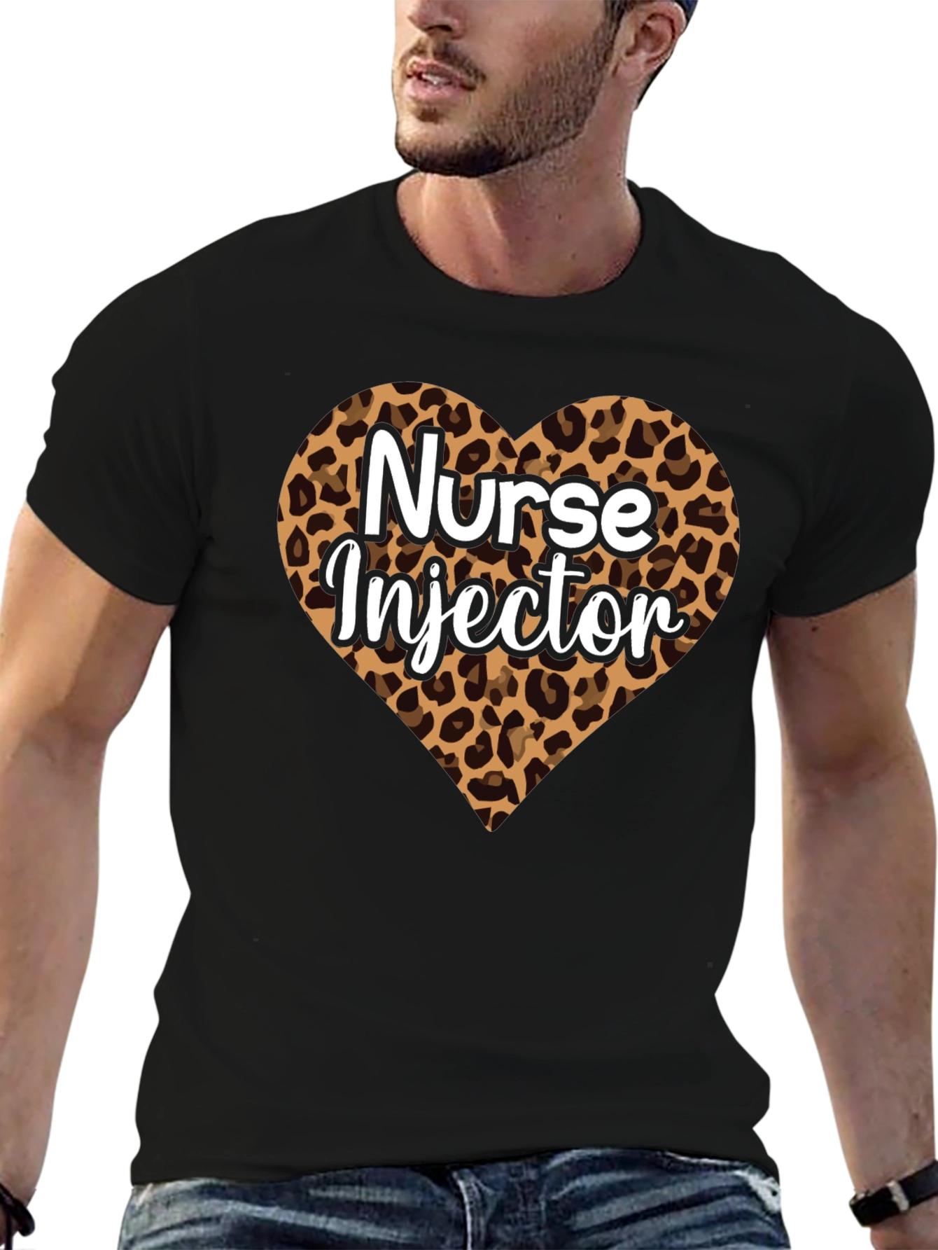 Nurse Injector Leopard Print Heart T-Shirt