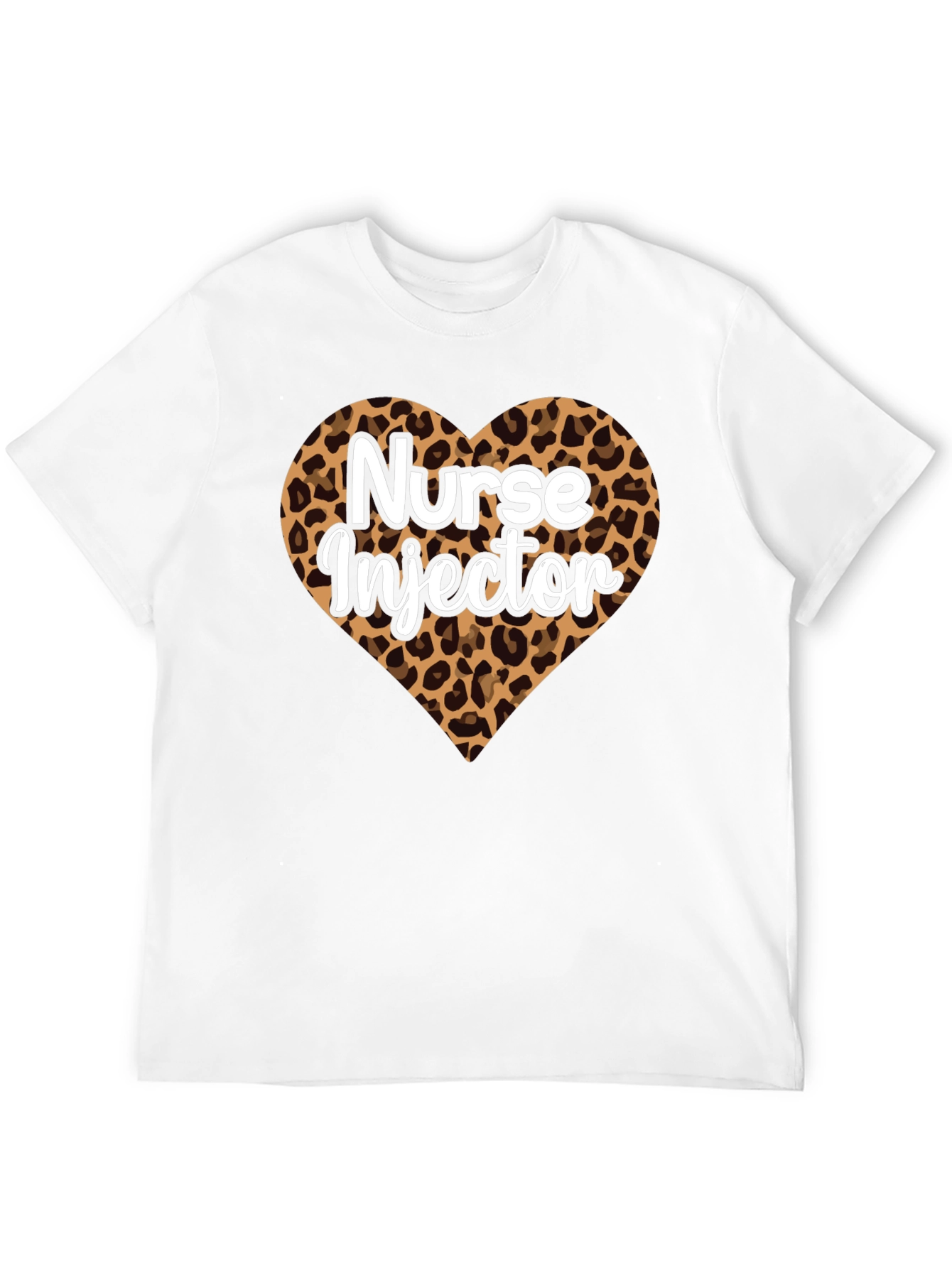 Nurse Injector Leopard Print Heart T-Shirt