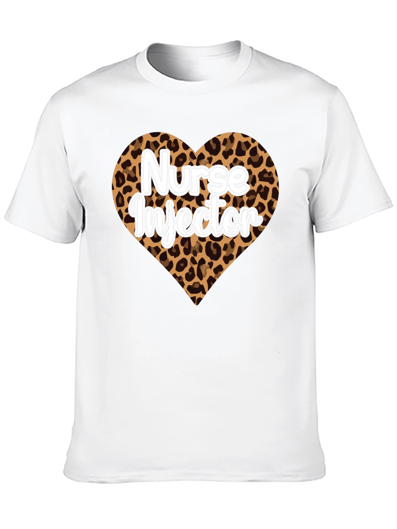 Nurse Injector Leopard Print Heart T-Shirt