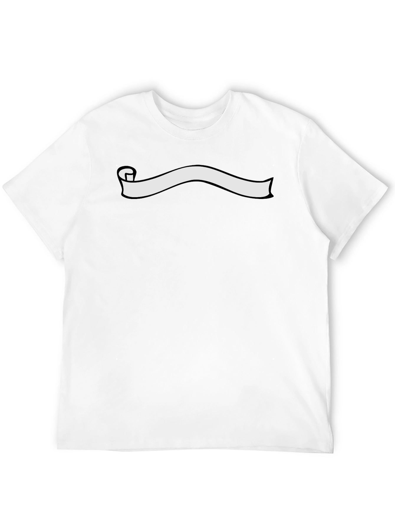 Mens Black Graphic Tee - Ribbon Scroll Design