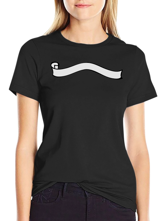 Mens Black Graphic Tee - Ribbon Scroll Design