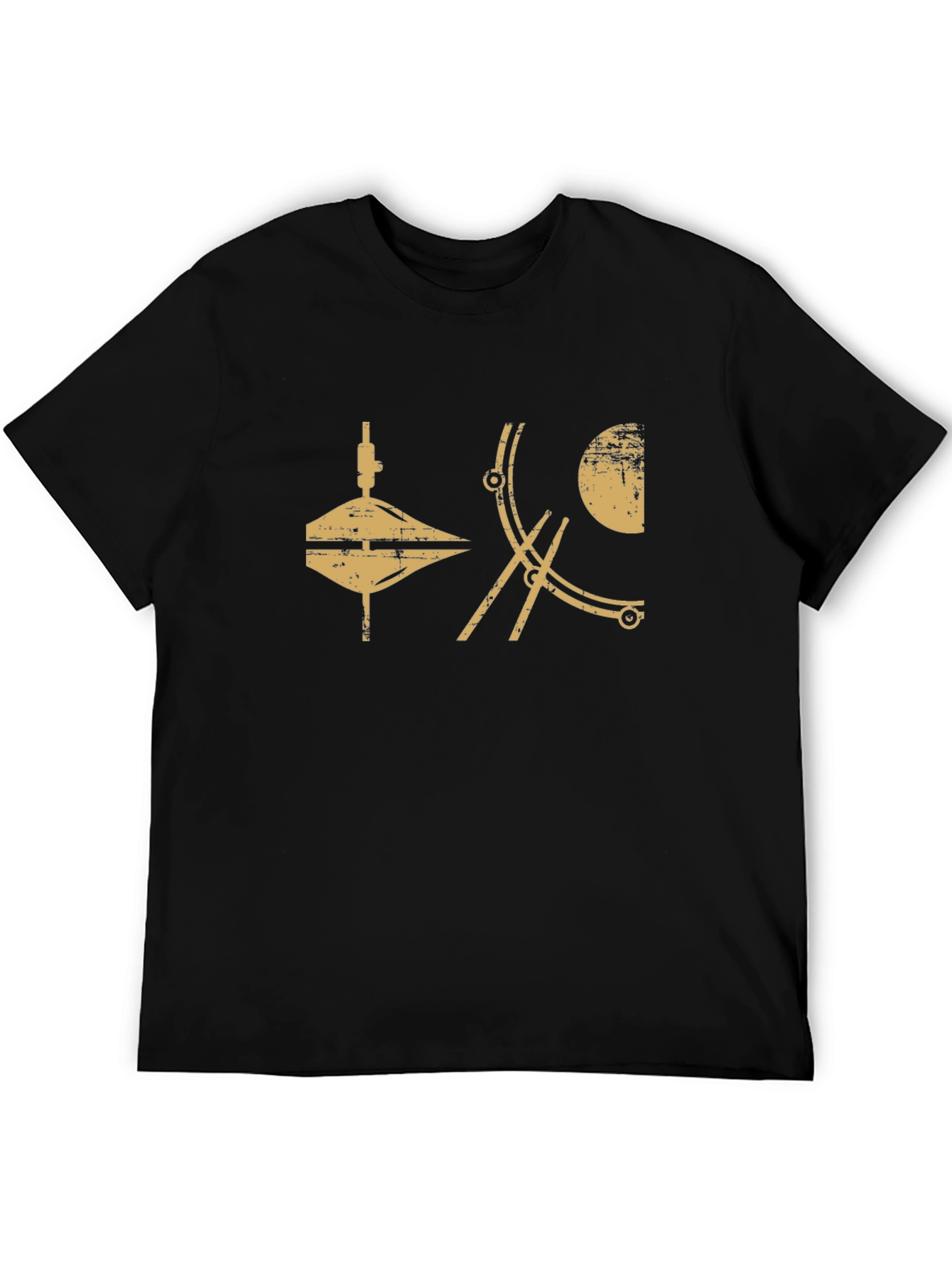 Geometric Graphic Print Black T-Shirt