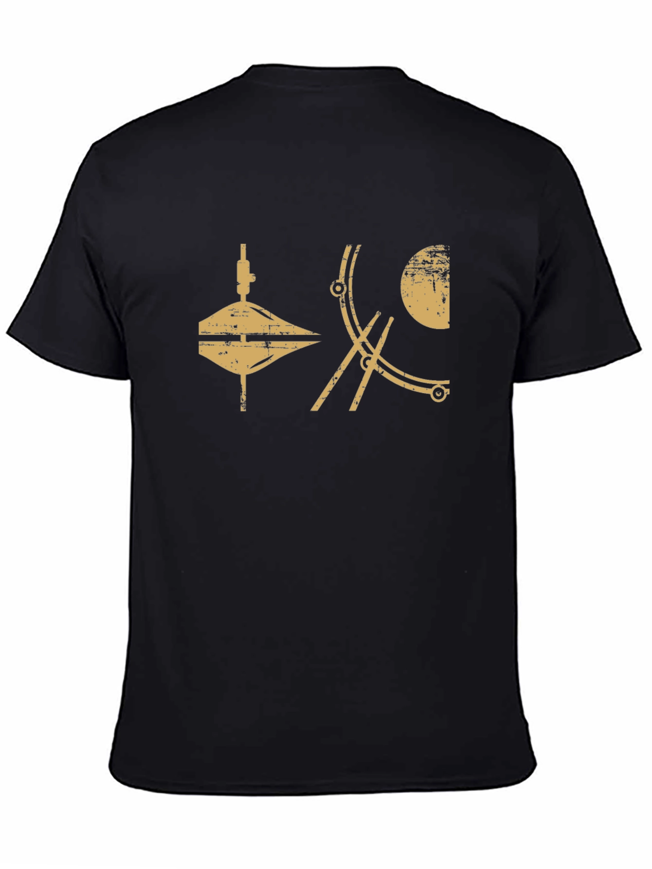 Geometric Graphic Print Black T-Shirt