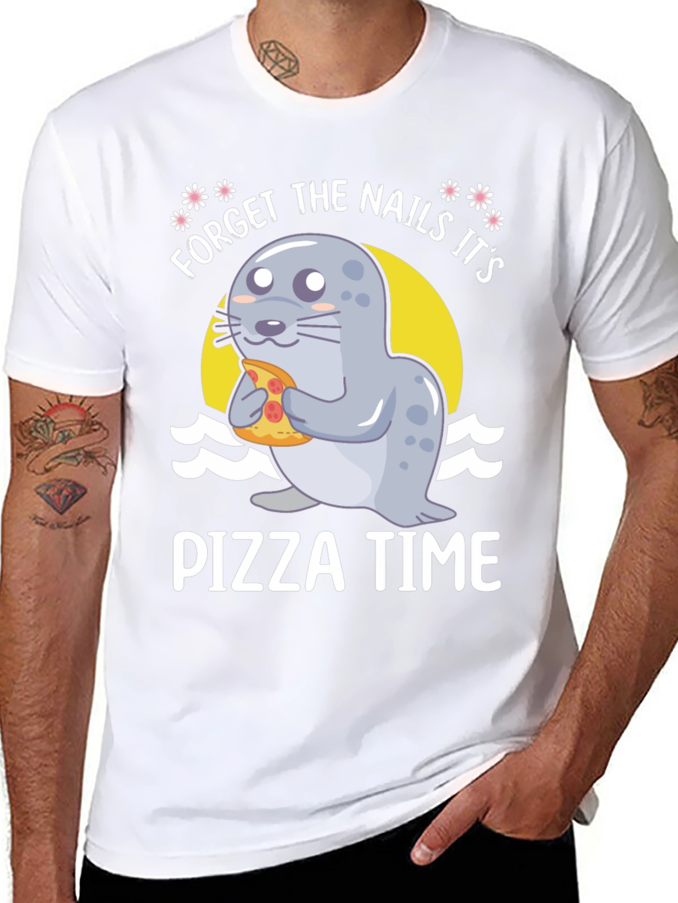 Pizza Time Seal T-Shirt - Forget The Nails!