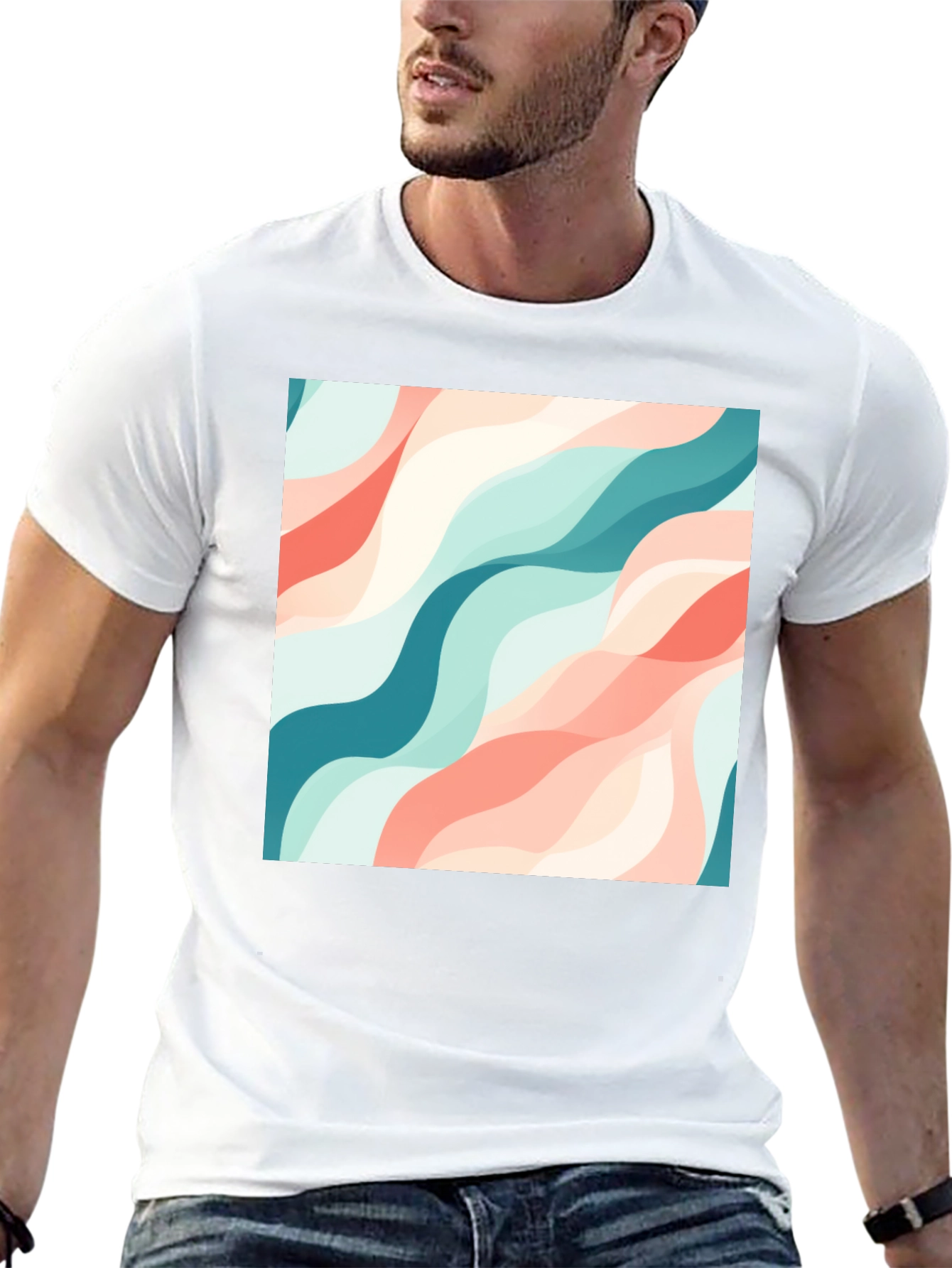 Wavy Pattern T-Shirt - Stylish & Unique