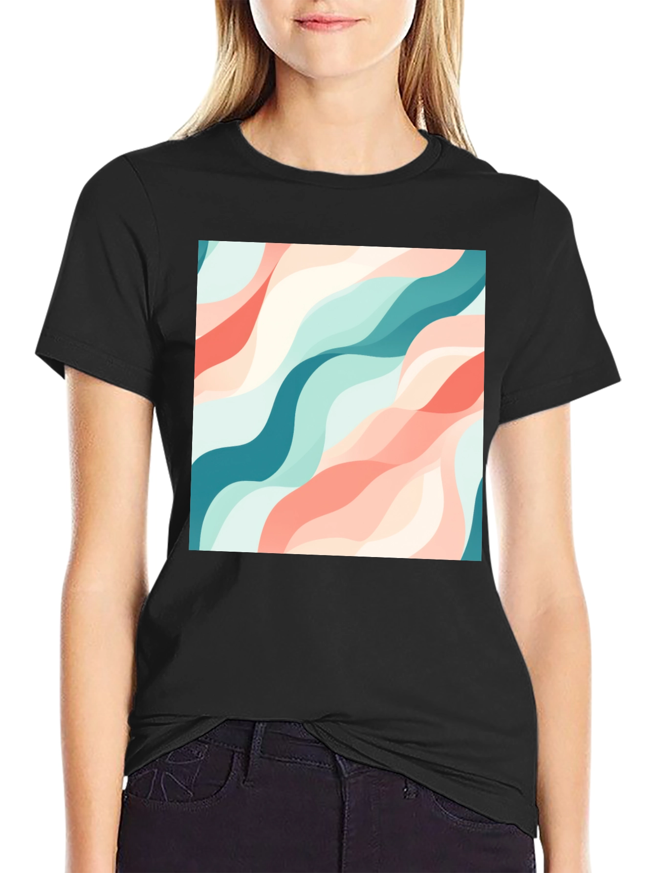 Wavy Pattern T-Shirt - Stylish & Unique