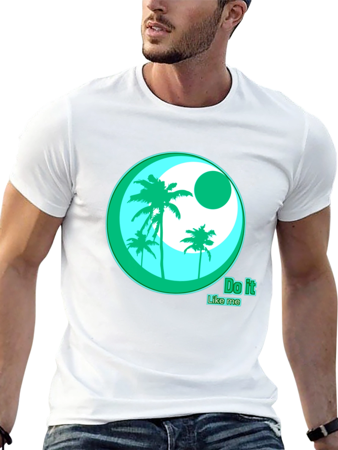 Tropical Vibes Tee: Do it Like Me Black T-Shirt