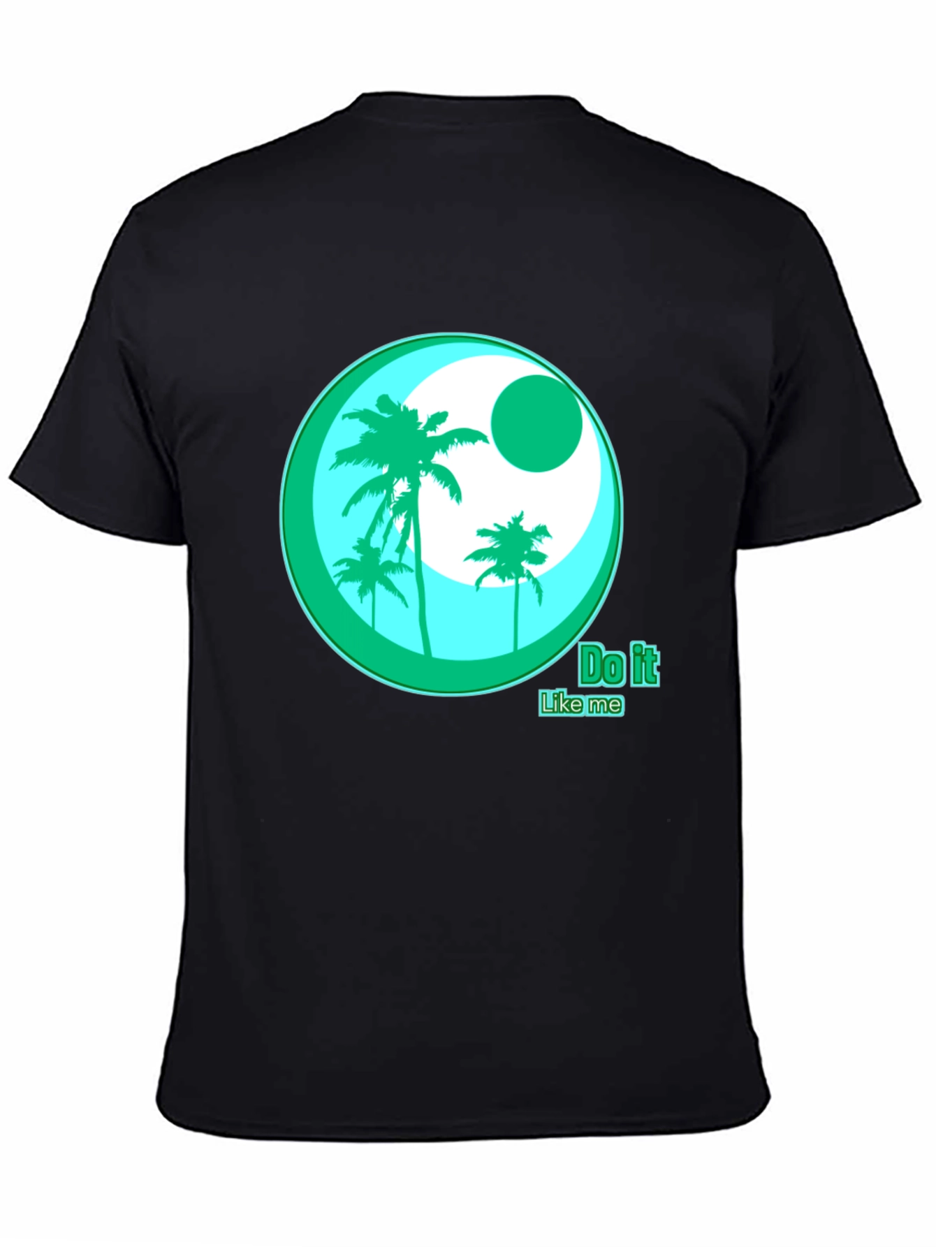 Tropical Vibes Tee: Do it Like Me Black T-Shirt