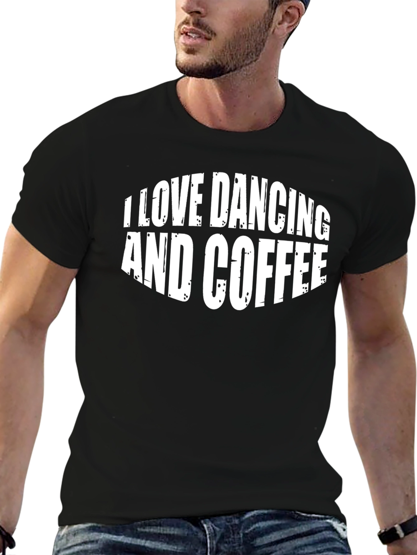I Love Dancing and Coffee Graphic Tee - Black