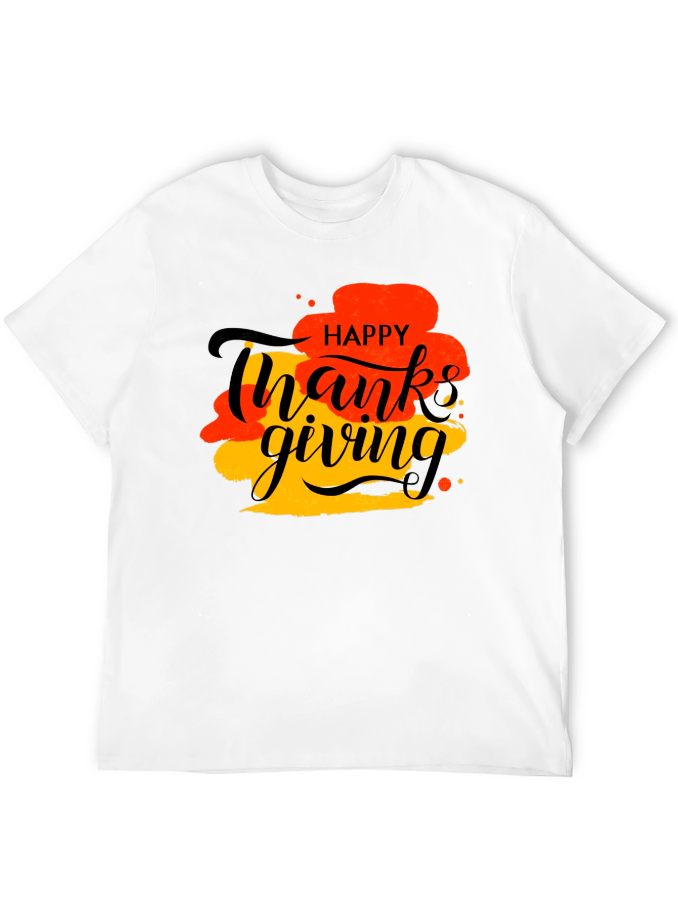 Happy Thanksgiving Graphic Tee - Black