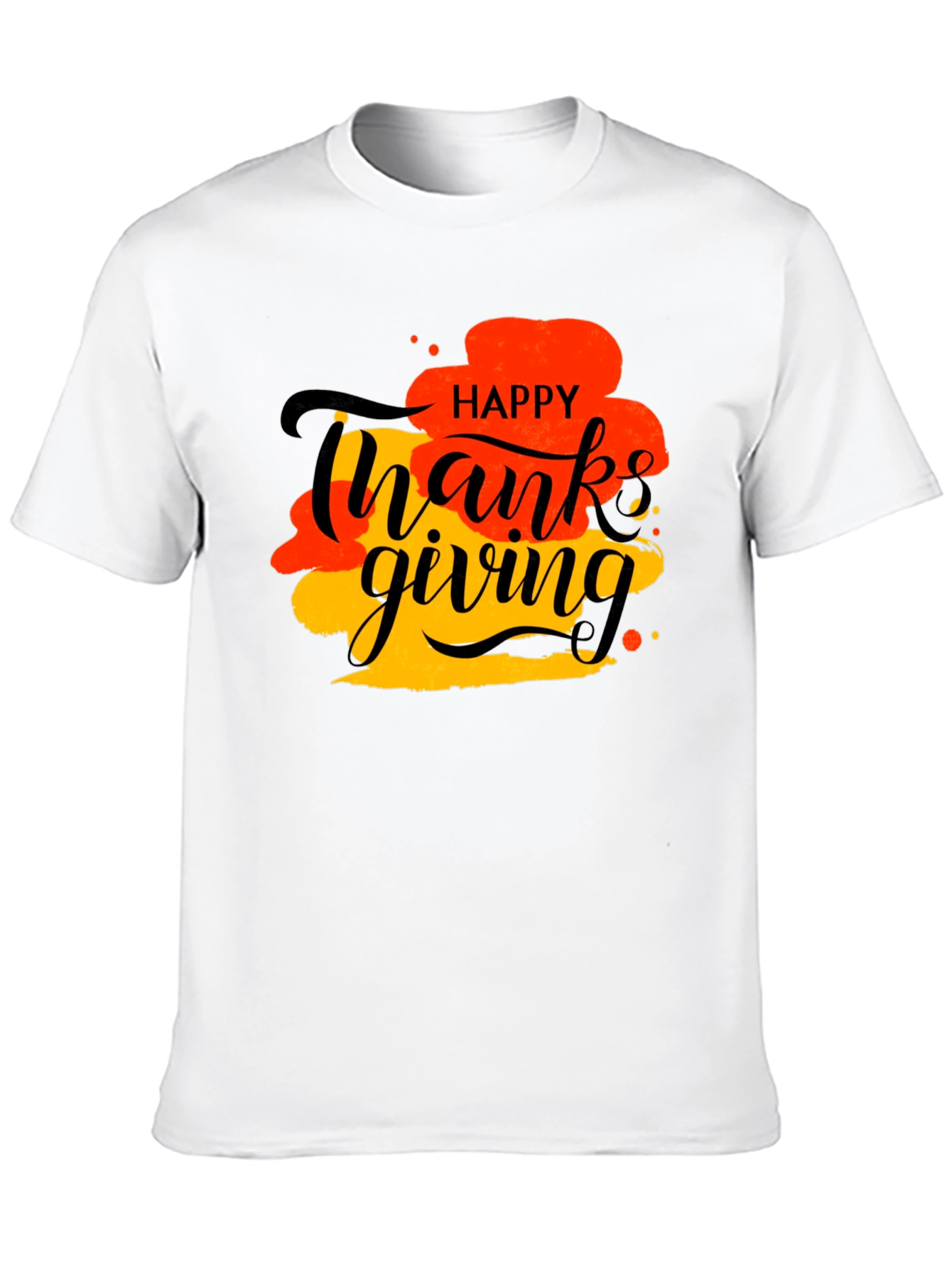 Happy Thanksgiving Graphic Tee - Black