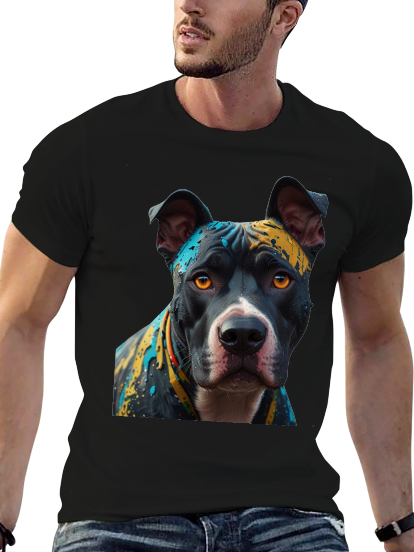 Pitbull Dog T-Shirt - Abstract Art Print