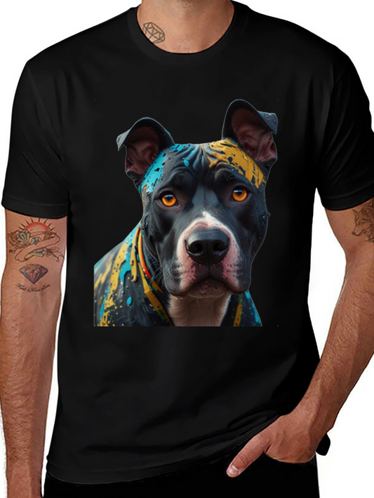 Pitbull Dog T-Shirt - Abstract Art Print