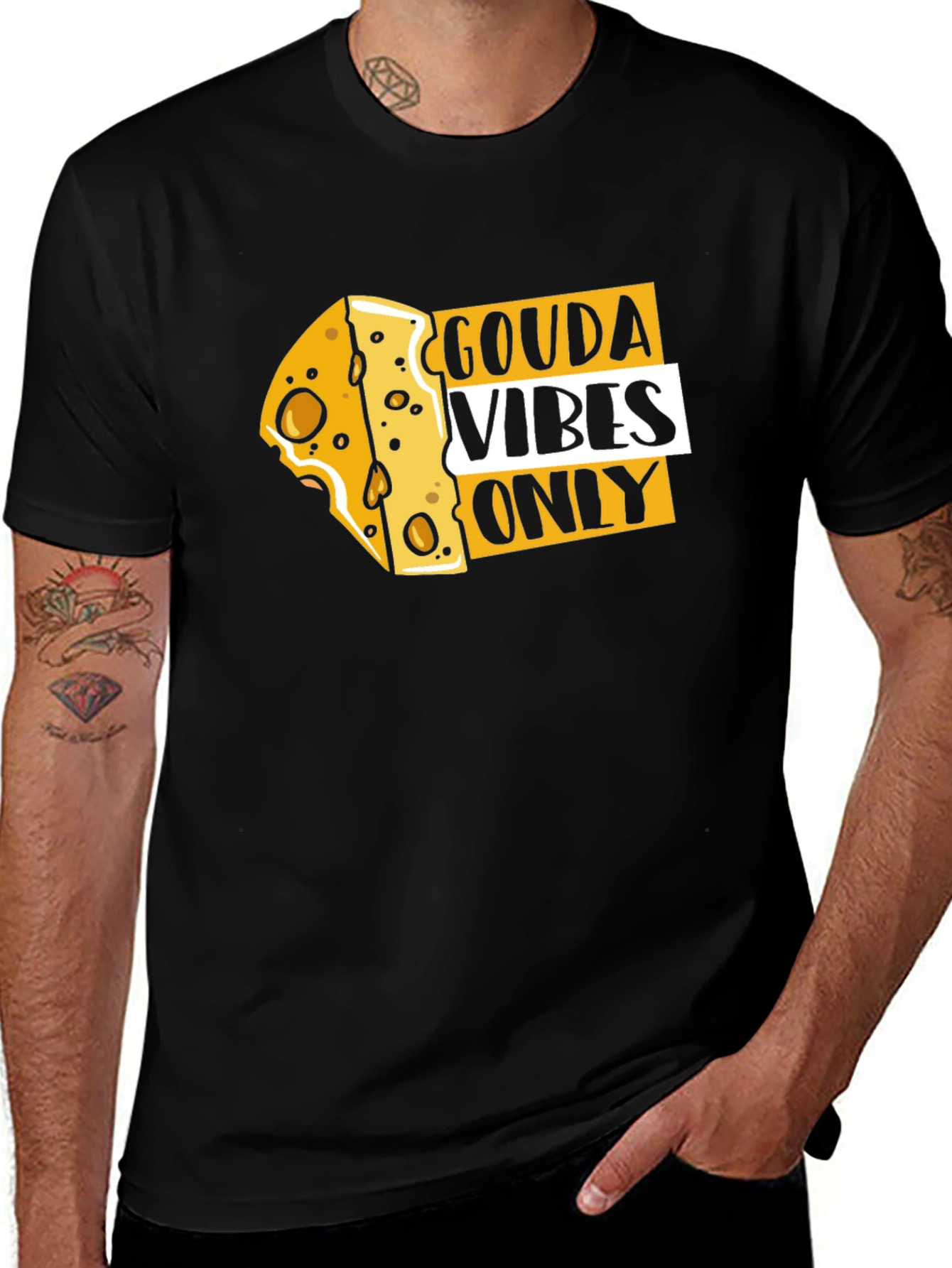 Gouda Vibes Only Funny Cheese T-Shirt
