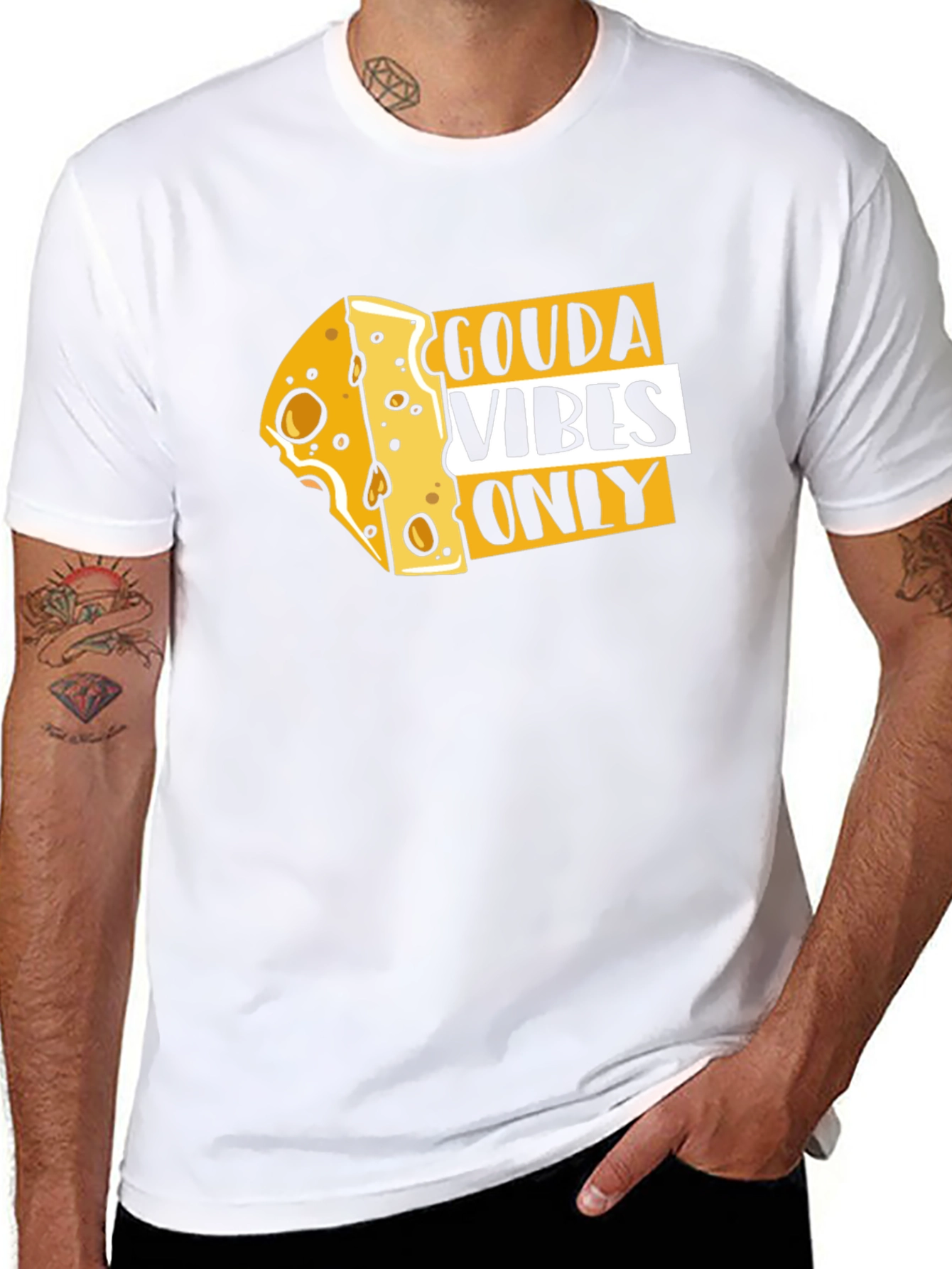 Gouda Vibes Only Funny Cheese T-Shirt