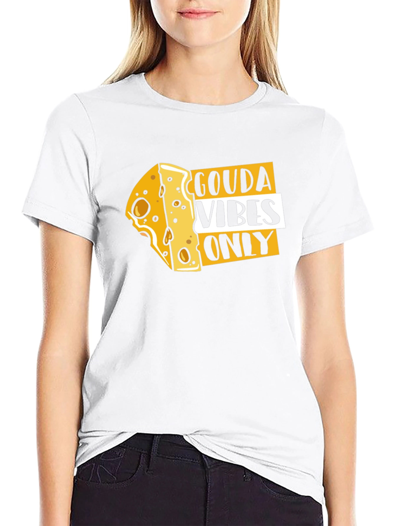 Gouda Vibes Only Funny Cheese T-Shirt