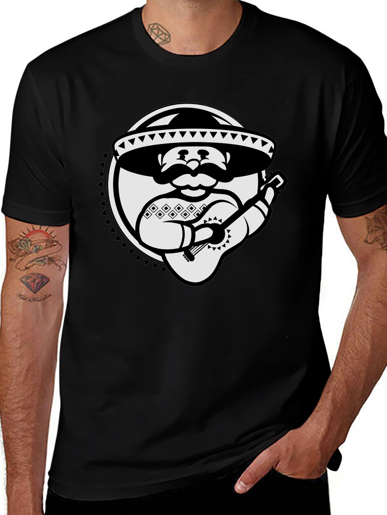 Mexican Mariachi Black T-Shirt