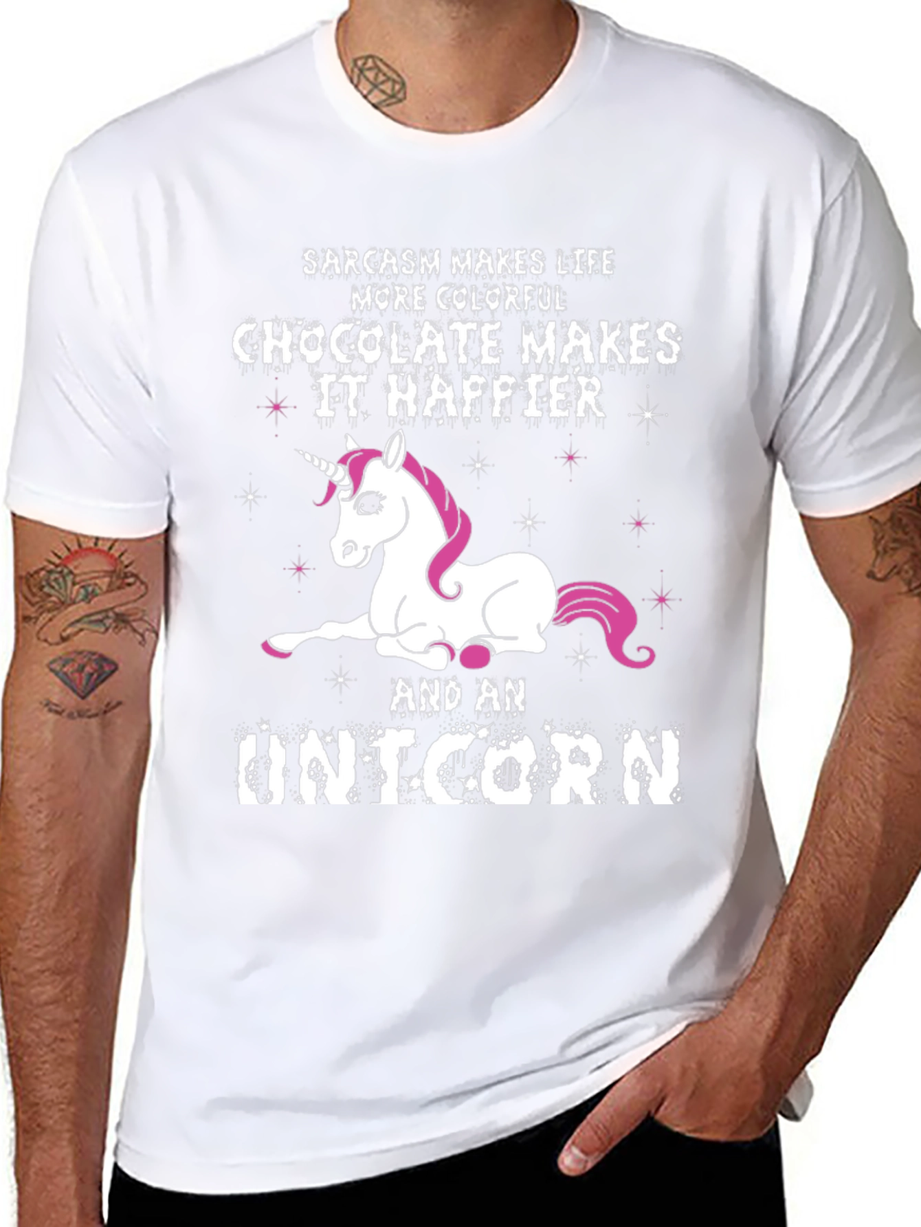 Sarcasm Chocolate Unicorn Graphic Tee