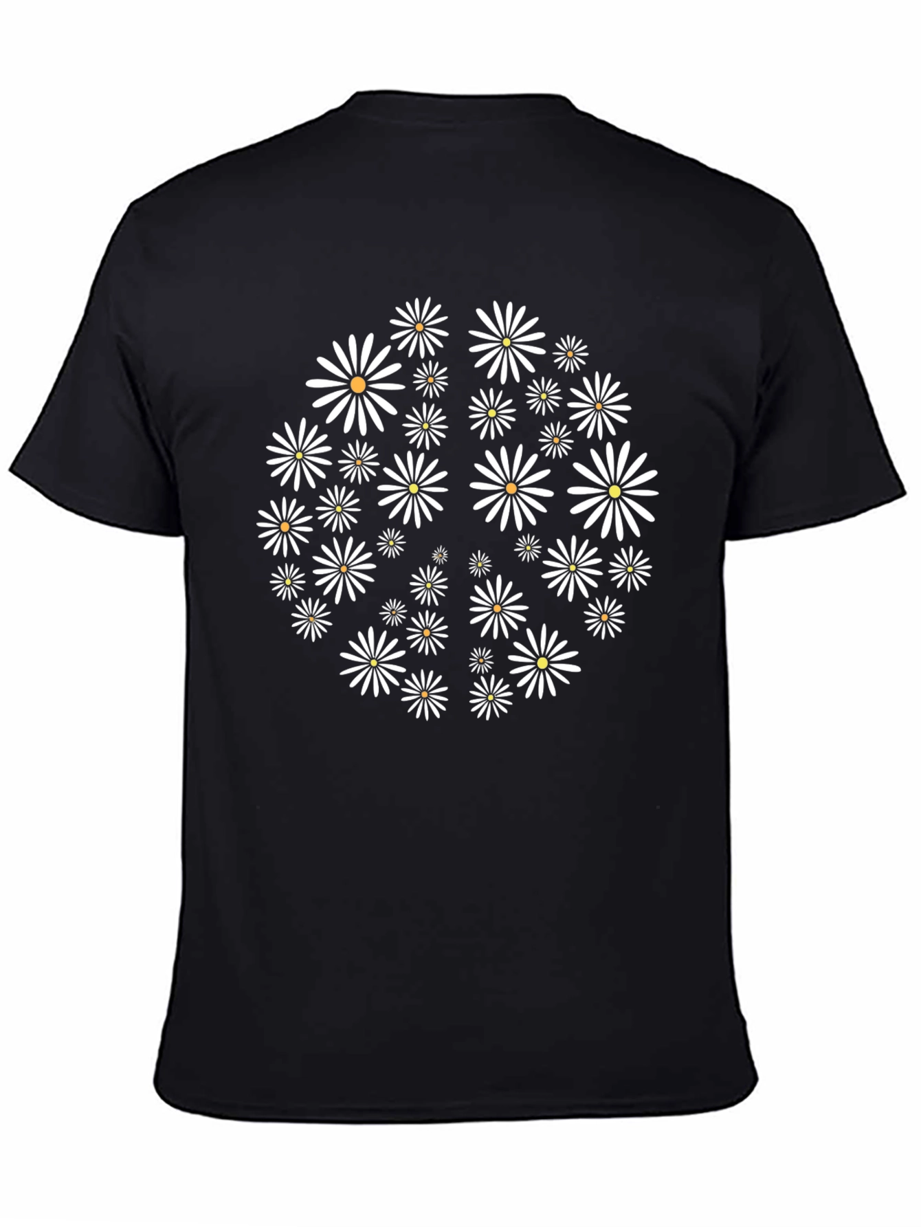 Daisy Circle Graphic T-Shirt - Black Cotton Tee