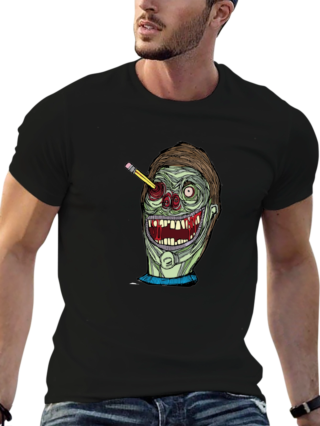 Zombie Pencil T-Shirt - Unique Graphic Tee