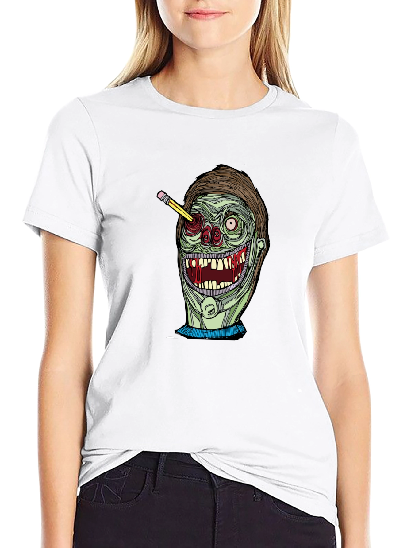 Zombie Pencil T-Shirt - Unique Graphic Tee