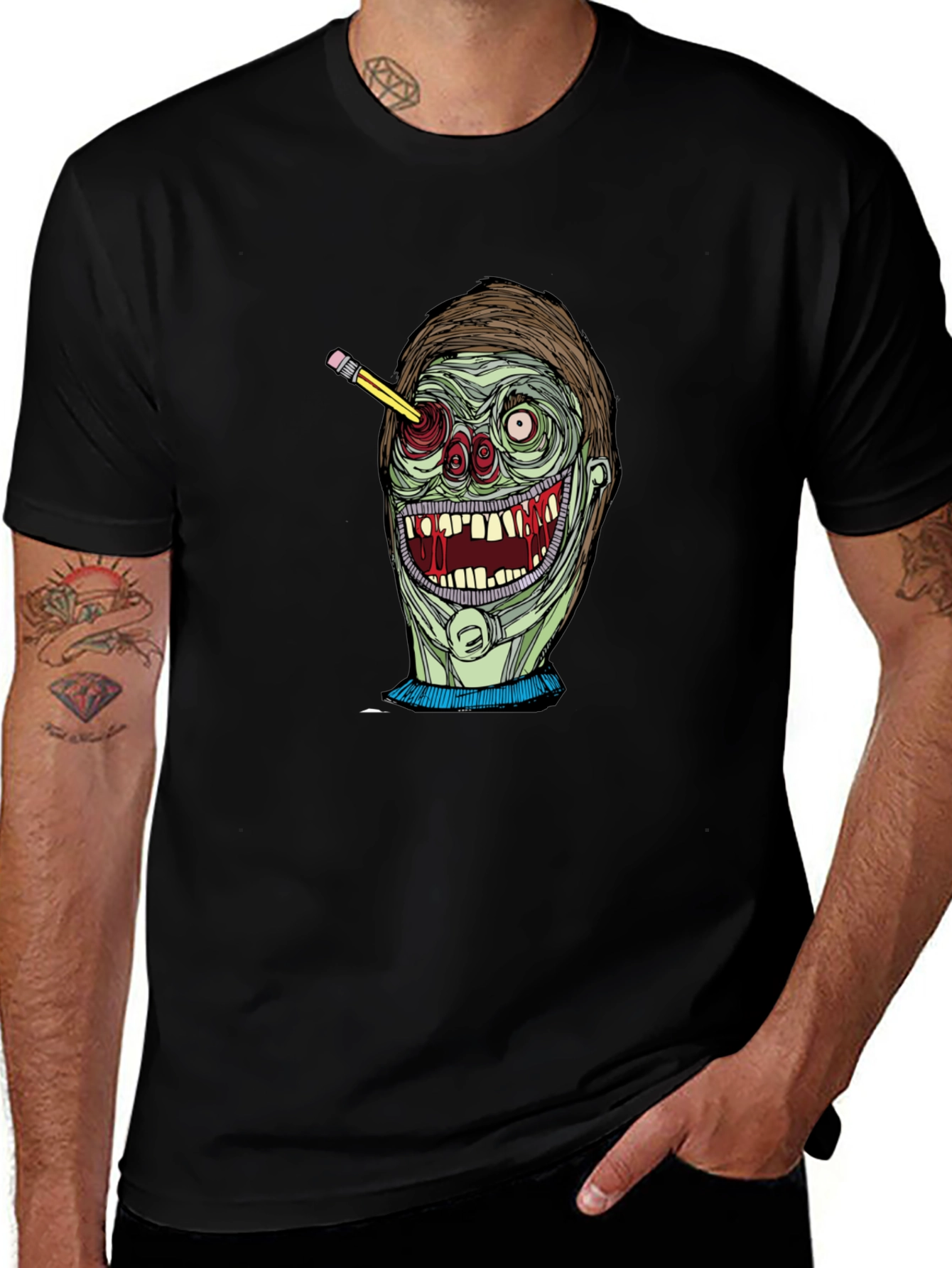 Zombie Pencil T-Shirt - Unique Graphic Tee