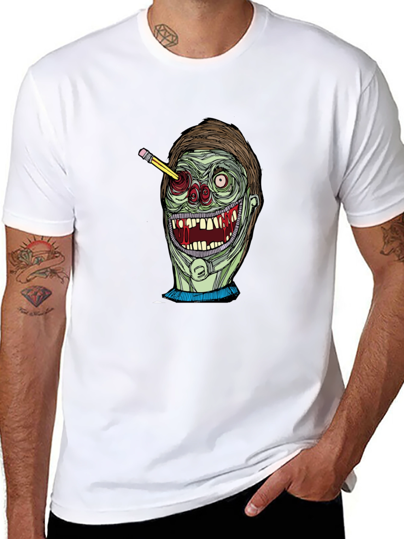 Zombie Pencil T-Shirt - Unique Graphic Tee