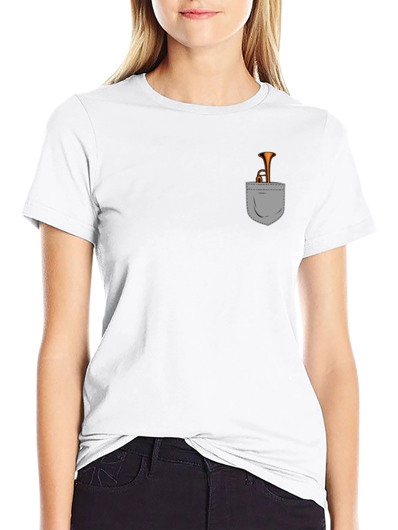 Trumpet Pocket Tee - Musician Novelty T-Shirt