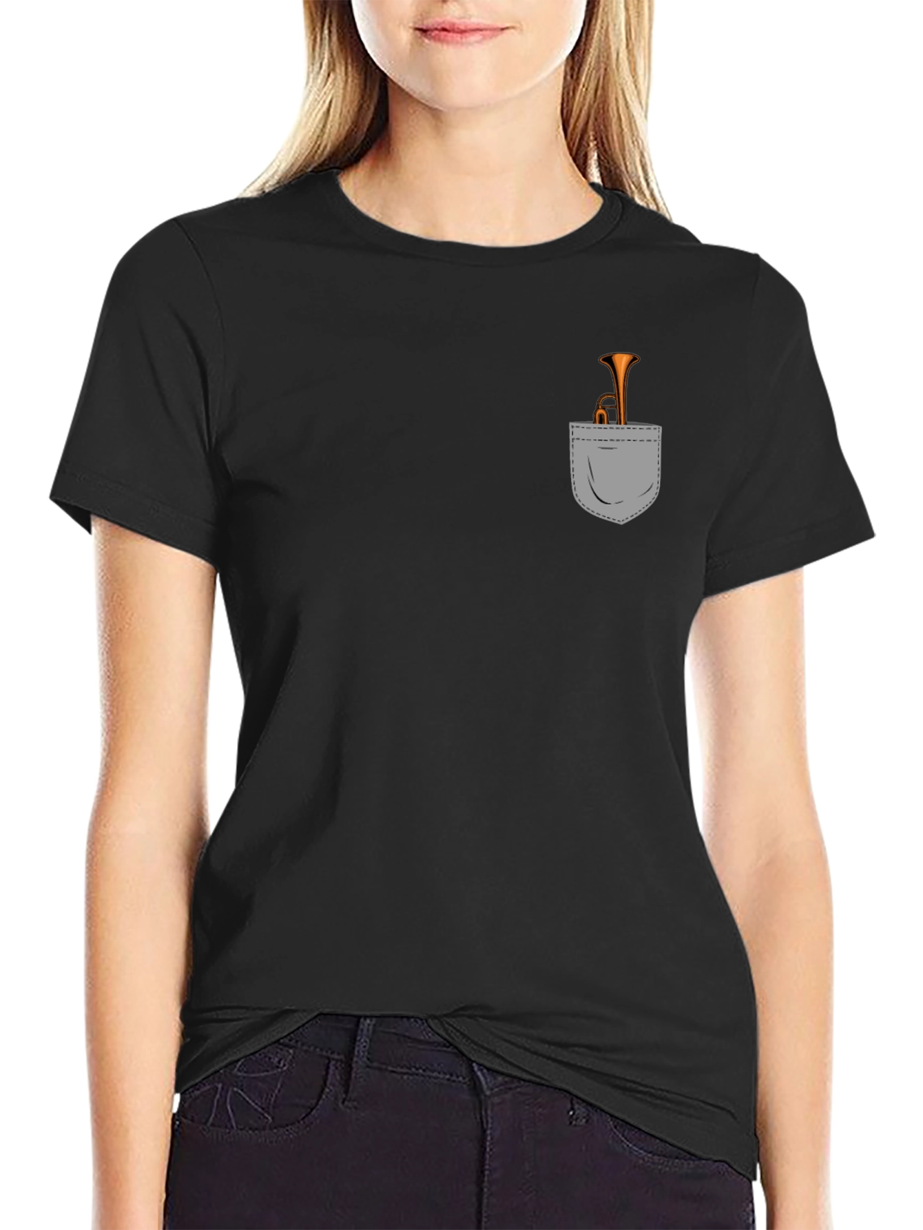 Trumpet Pocket Tee - Musician Novelty T-Shirt