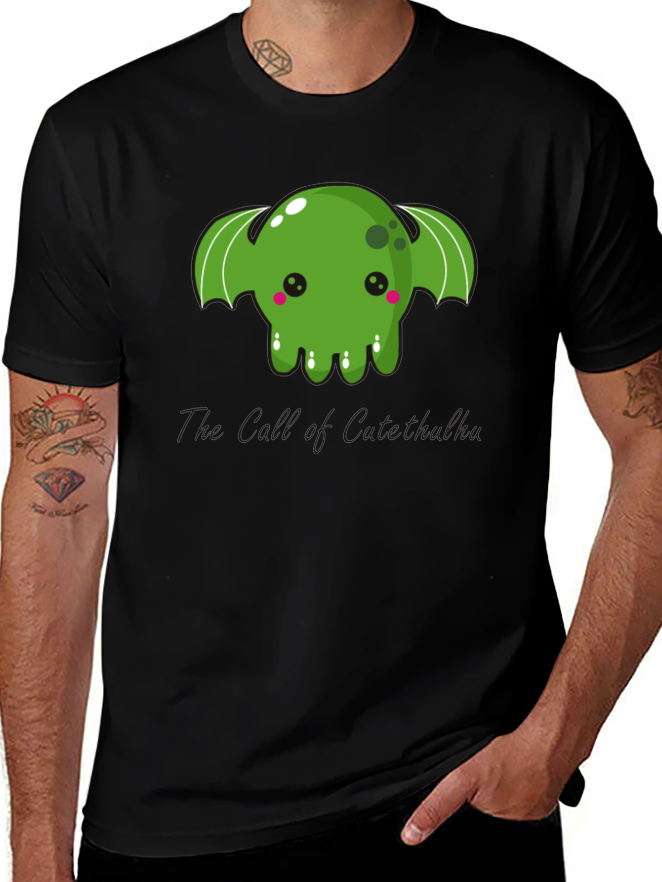 Kawaii Cthulhu Black T-Shirt - Cute Graphic Tee
