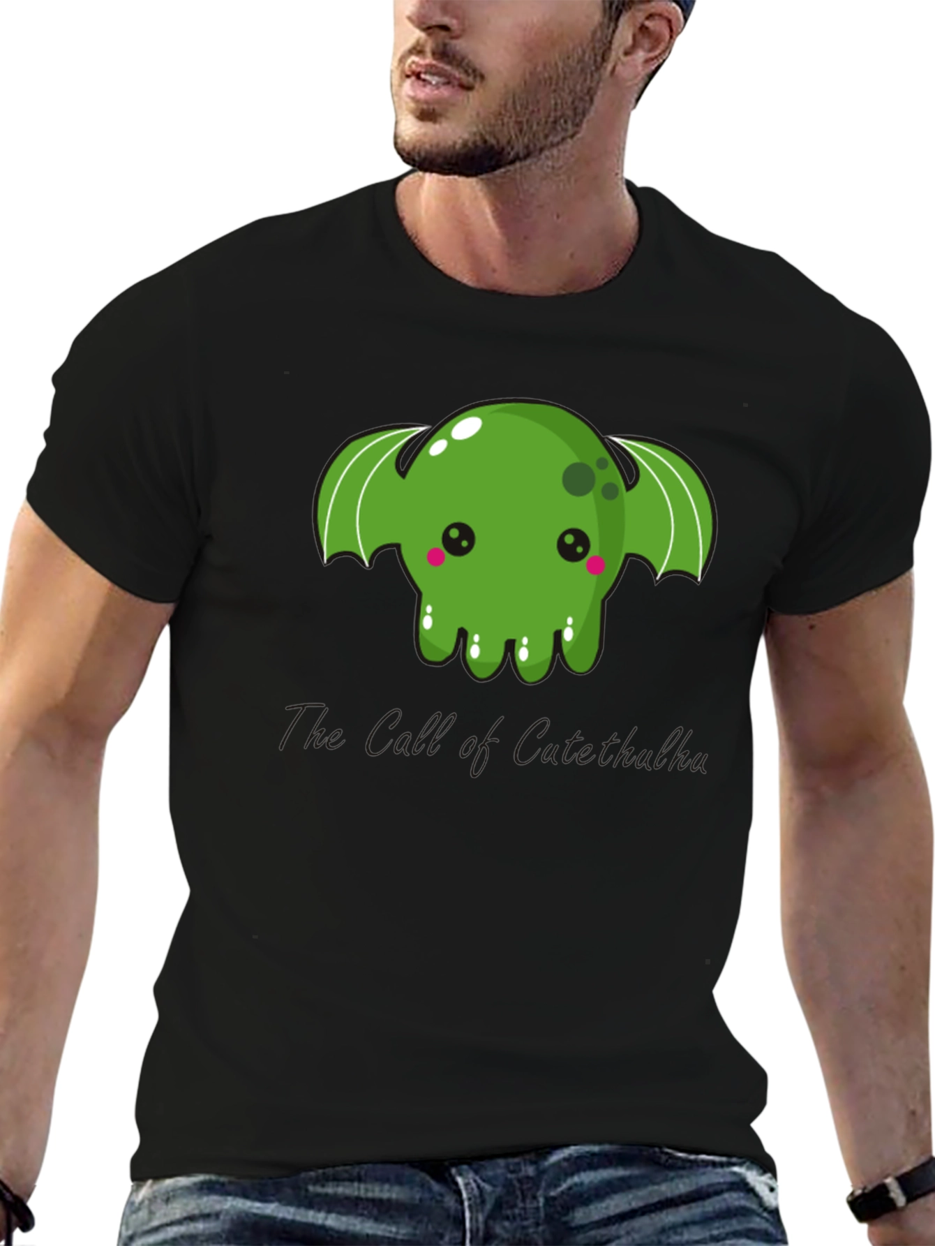 Kawaii Cthulhu Black T-Shirt - Cute Graphic Tee