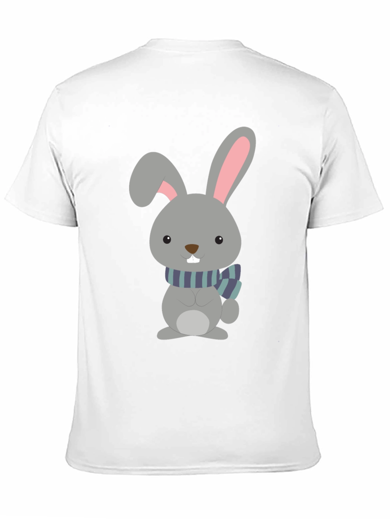 Cute Cartoon Rabbit Graphic Tee - Unisex Black T-Shirt