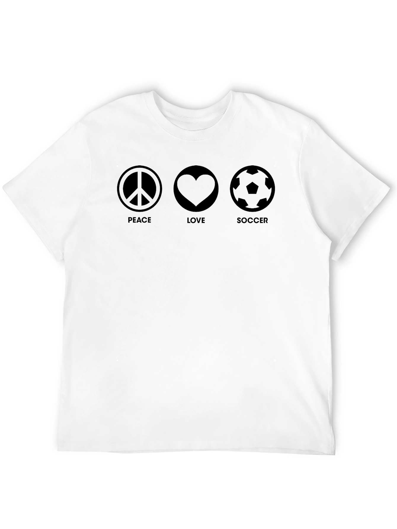 Peace Love Soccer Graphic T-Shirt