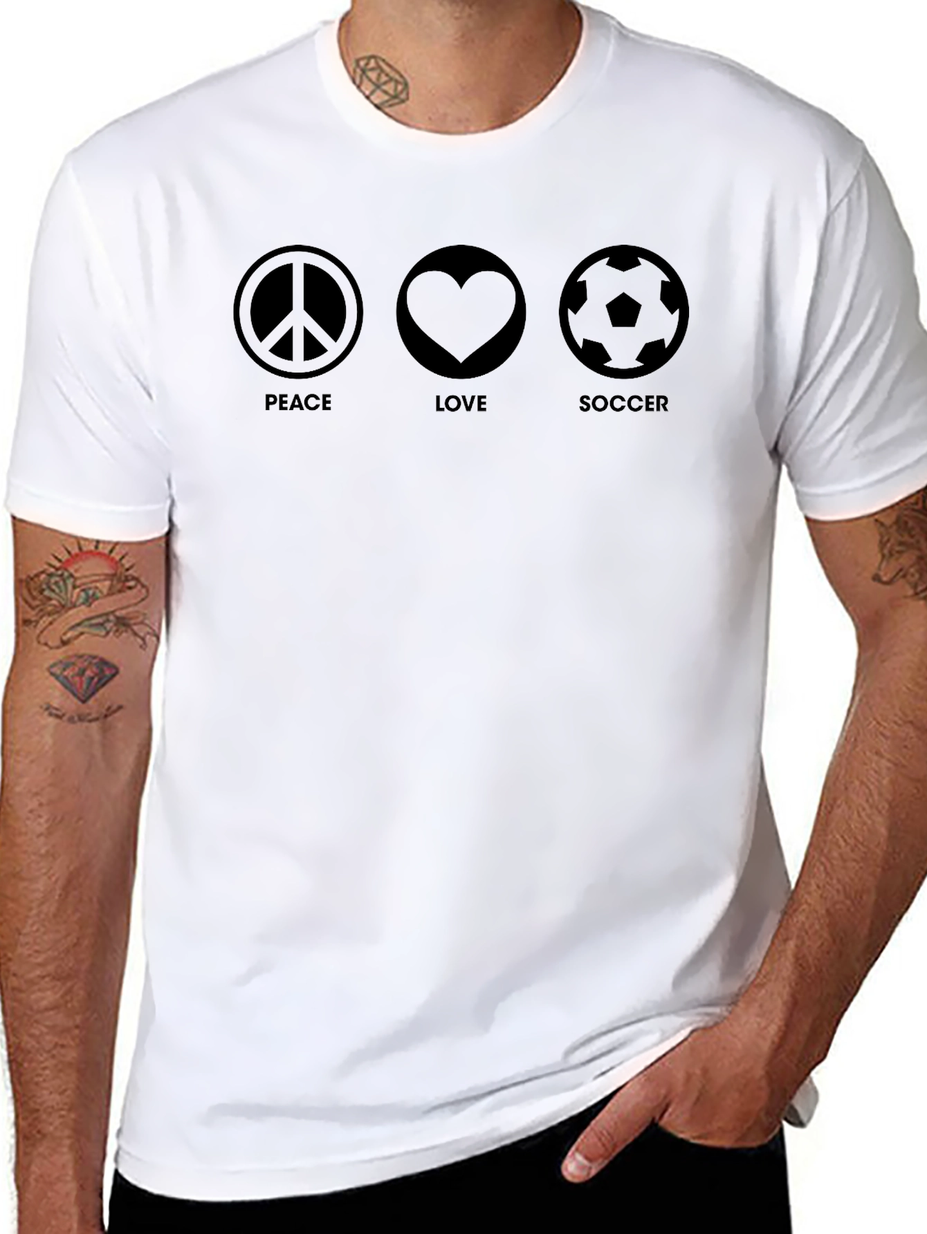 Peace Love Soccer Graphic T-Shirt