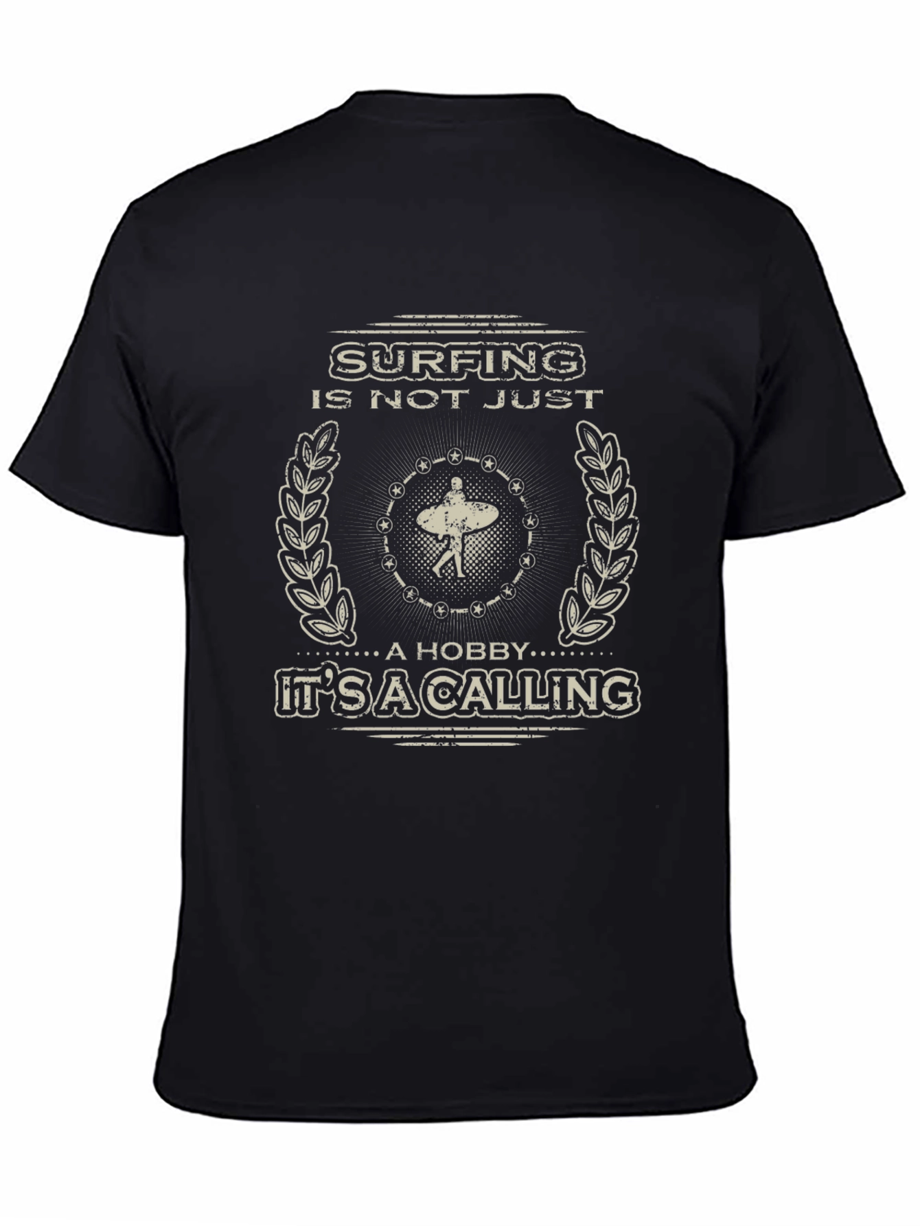 Surfing is Not Just a Hobby T-Shirt - Black