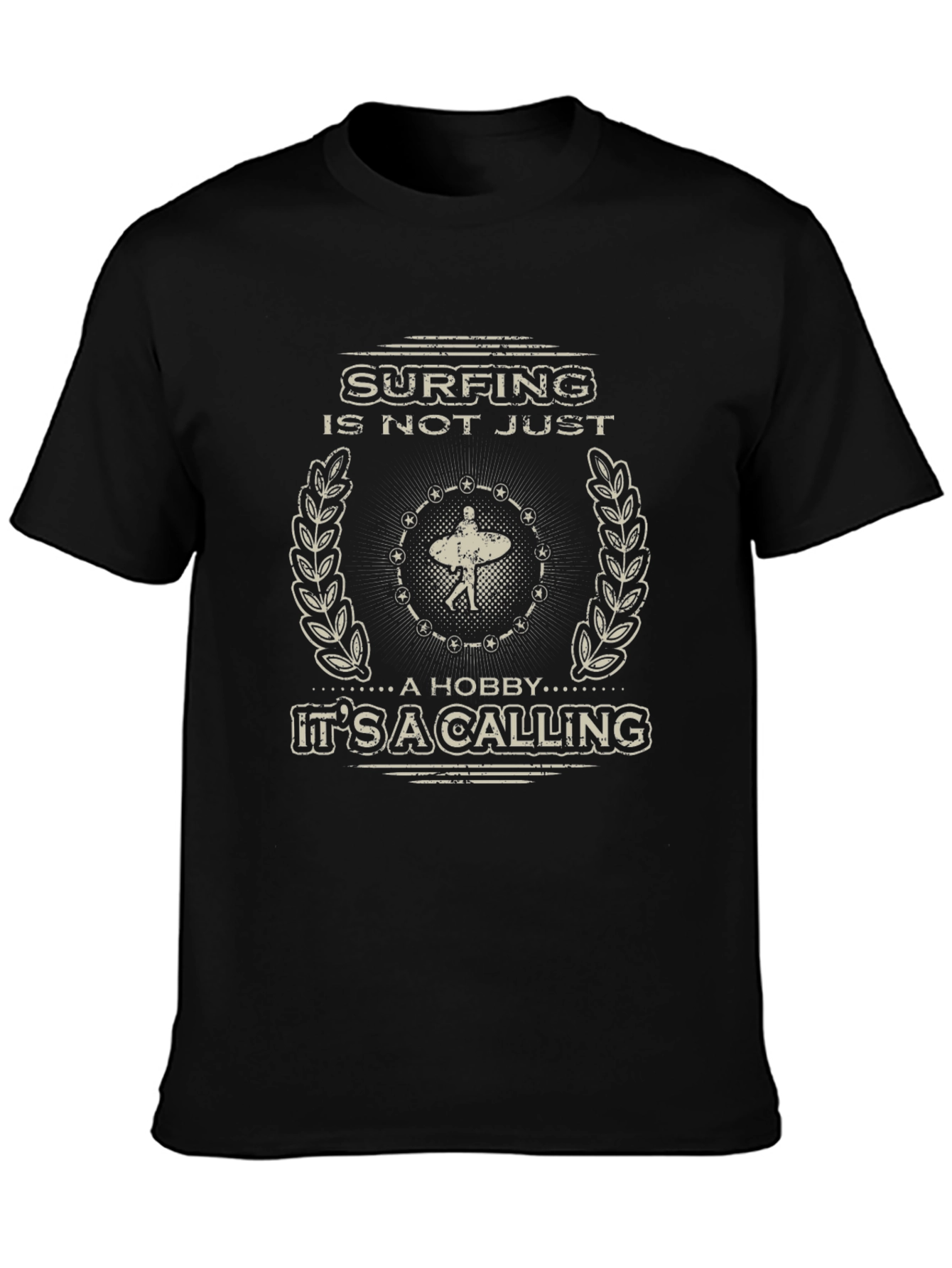 Surfing is Not Just a Hobby T-Shirt - Black