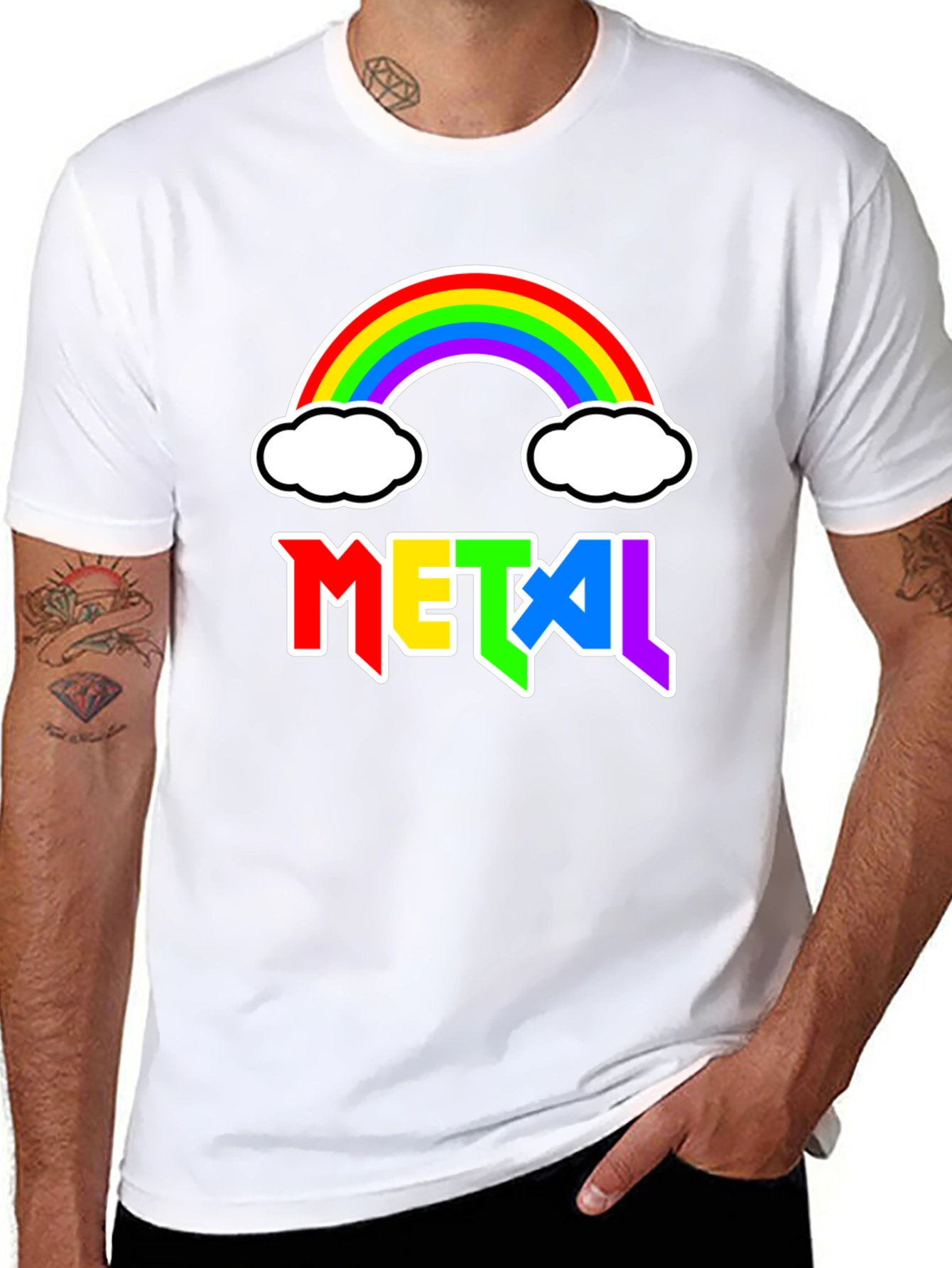 Rainbow Metal Graphic T-Shirt