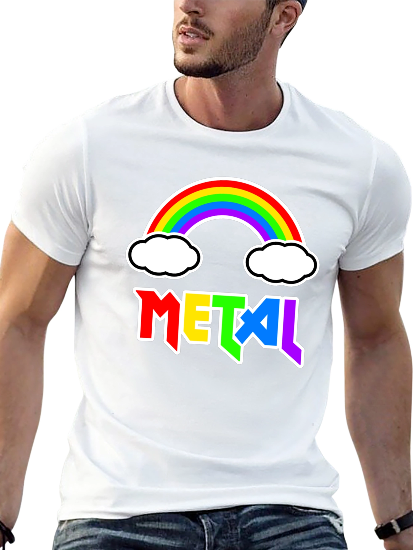 Rainbow Metal Graphic T-Shirt