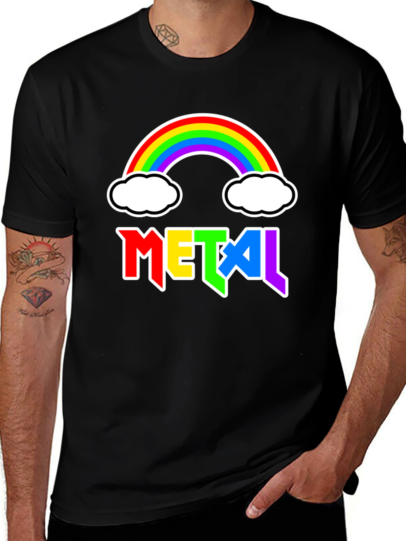 Rainbow Metal Graphic T-Shirt