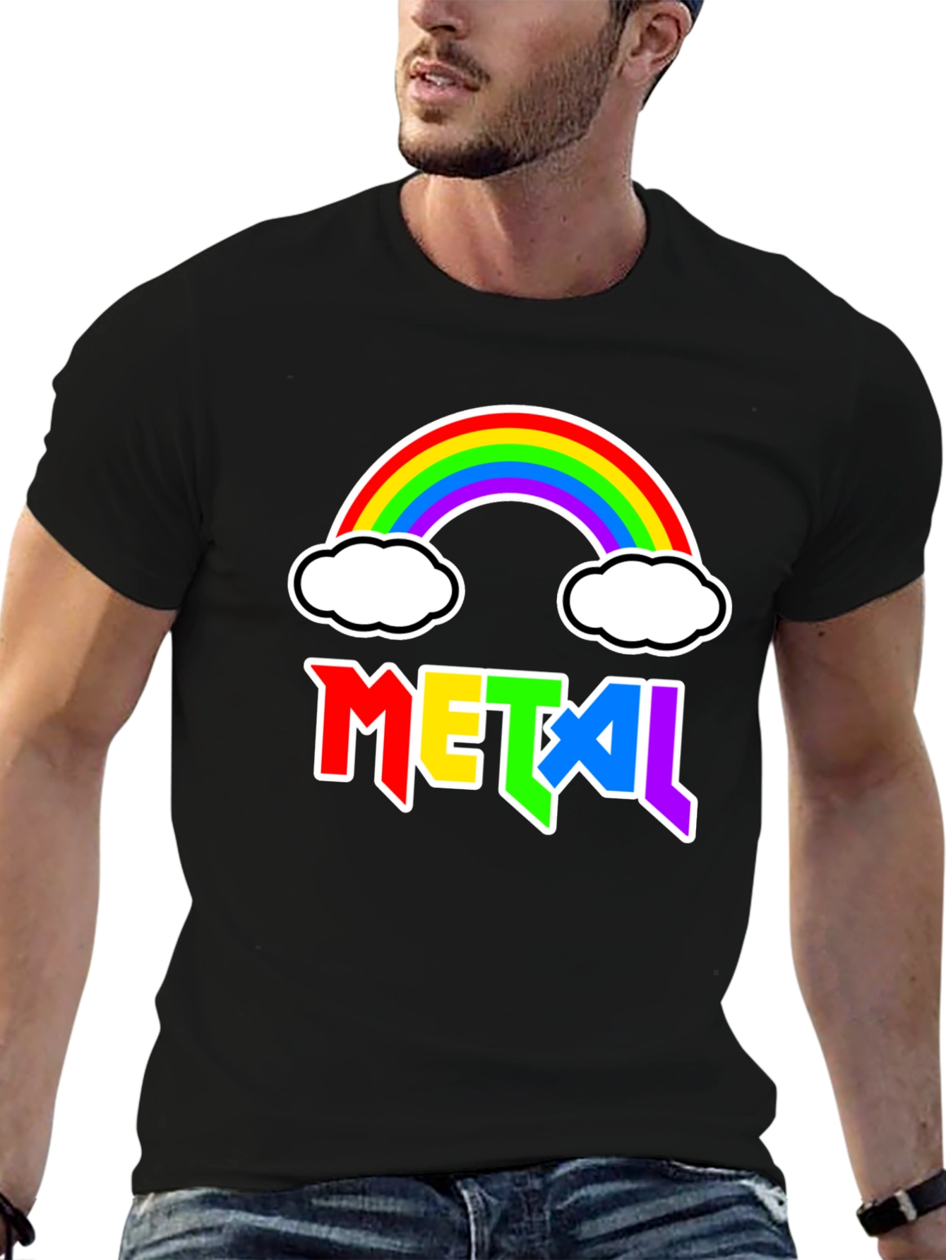 Rainbow Metal Graphic T-Shirt