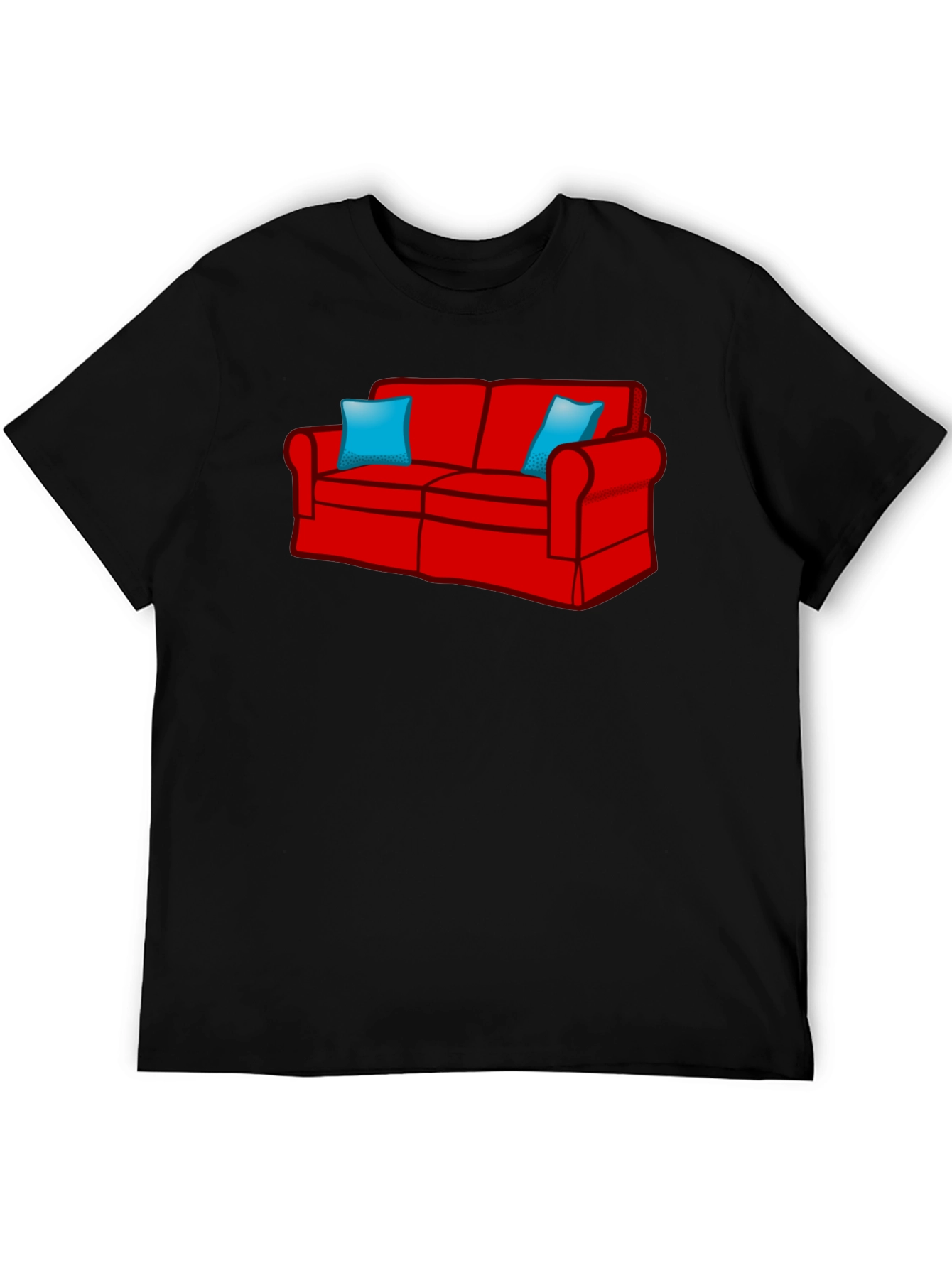 Cartoon Couch Black T-Shirt