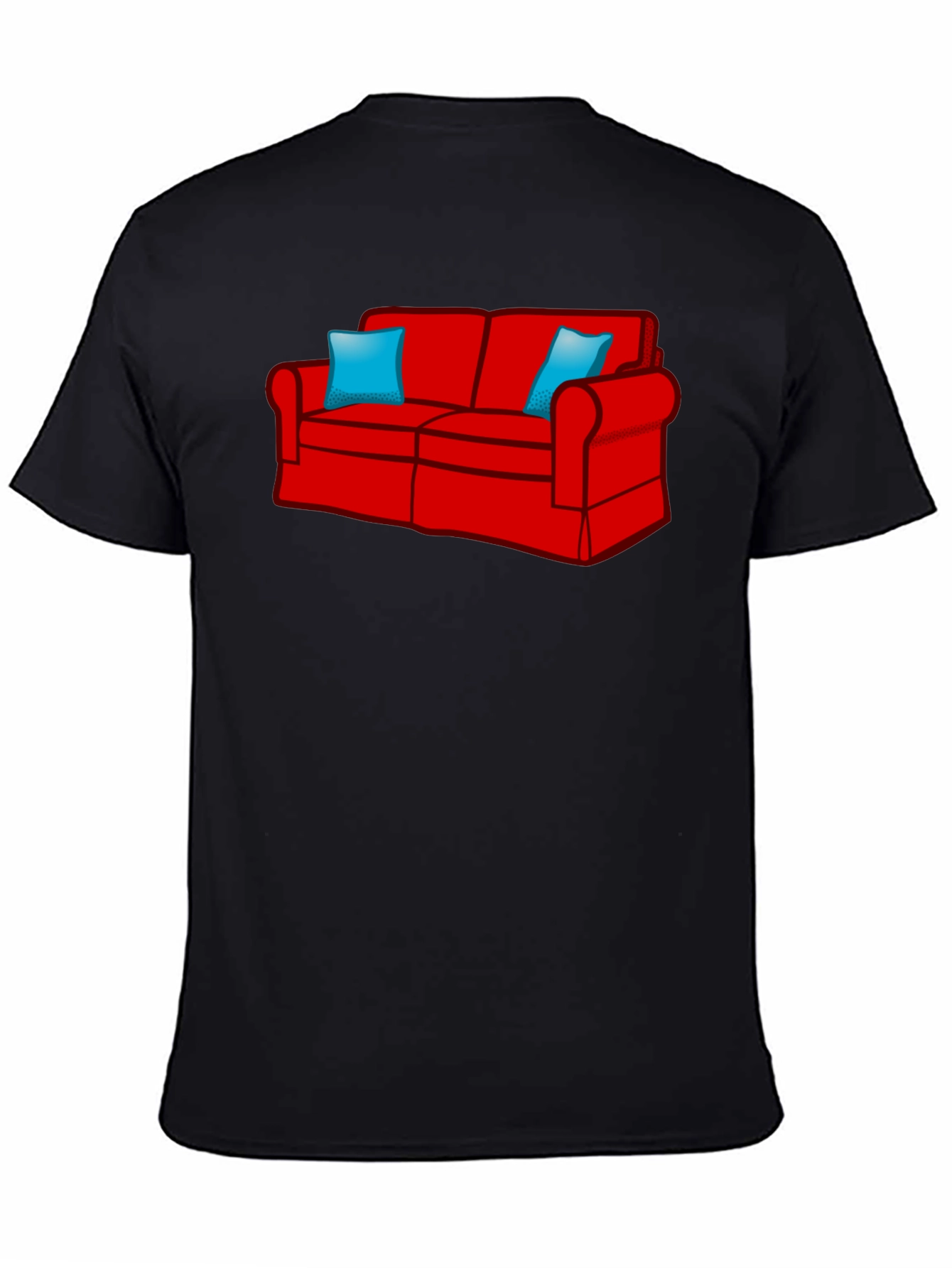 Cartoon Couch Black T-Shirt