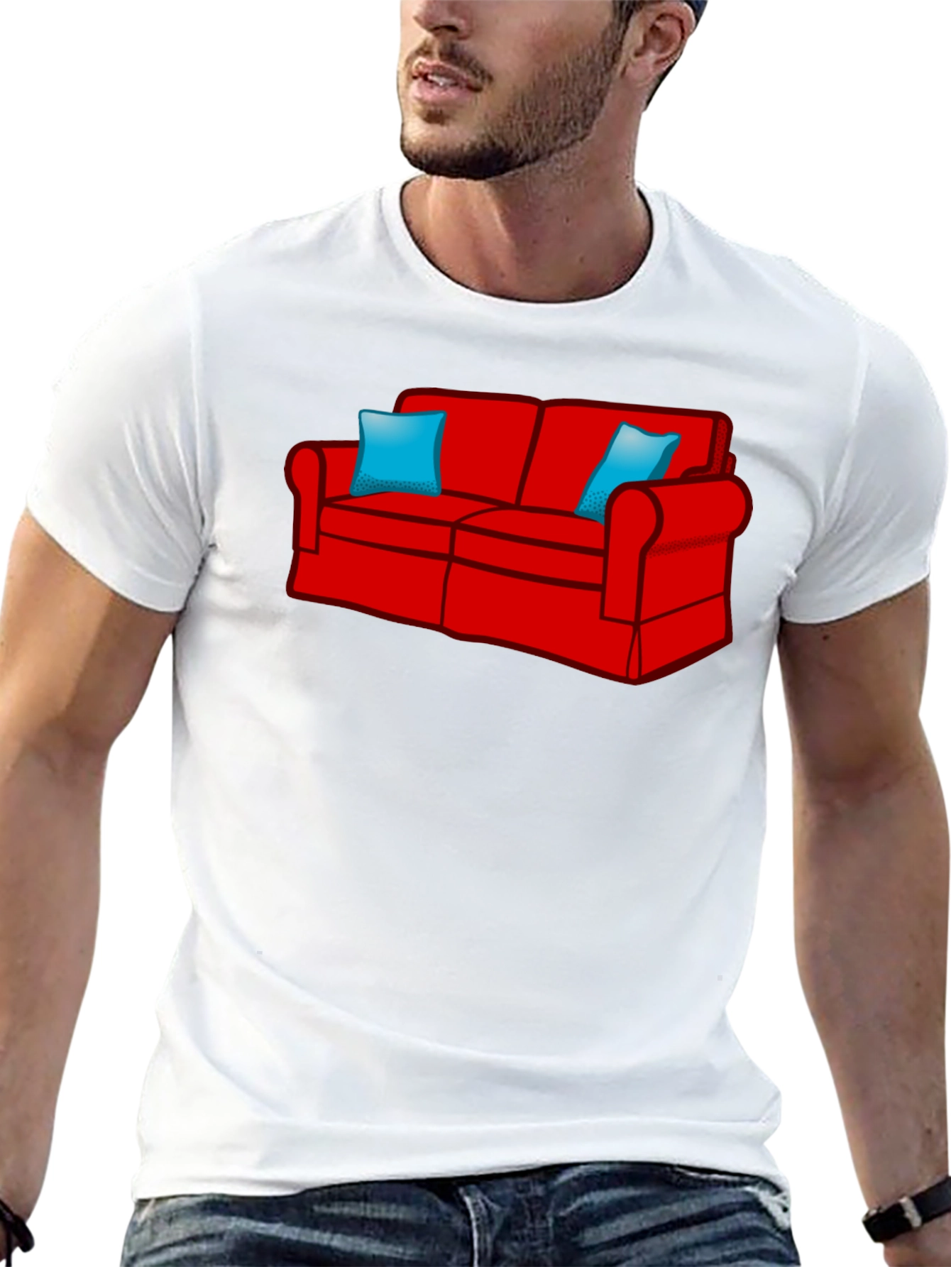 Cartoon Couch Black T-Shirt