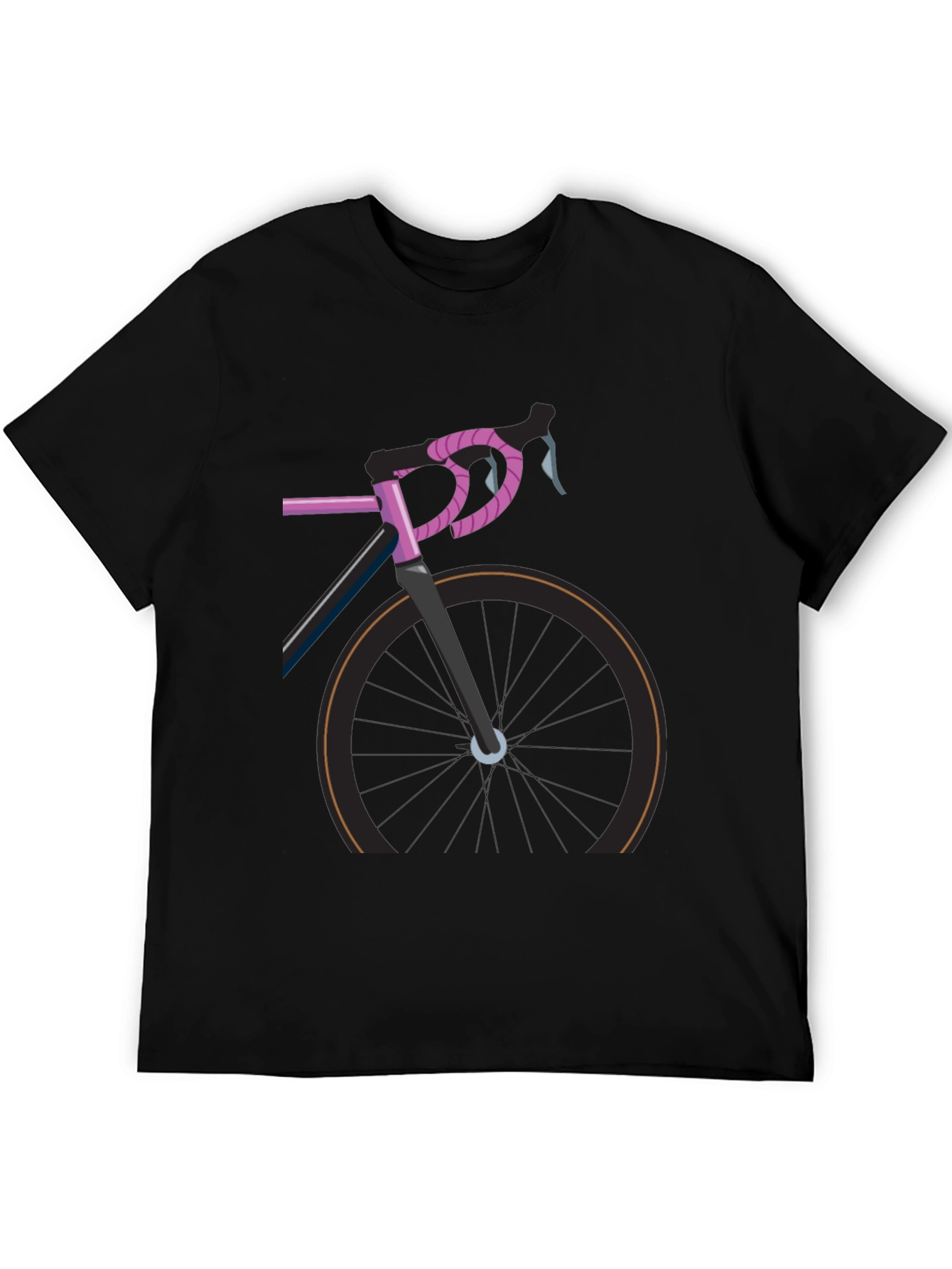 Stylish Bicycle Graphic Tee - Black