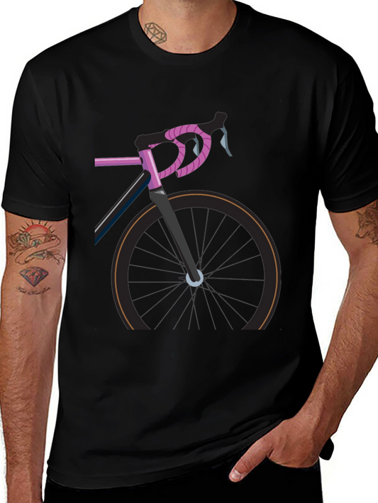 Stylish Bicycle Graphic Tee - Black