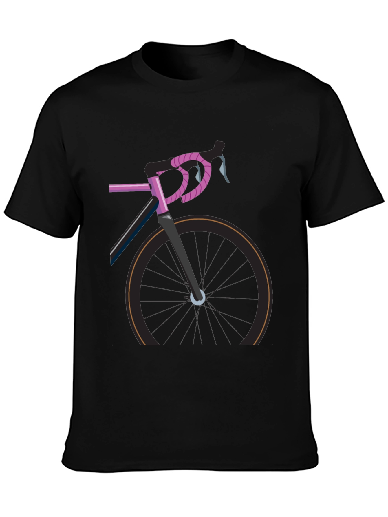 Stylish Bicycle Graphic Tee - Black