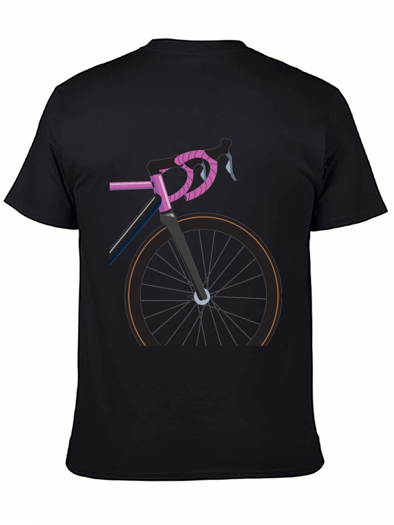 Stylish Bicycle Graphic Tee - Black