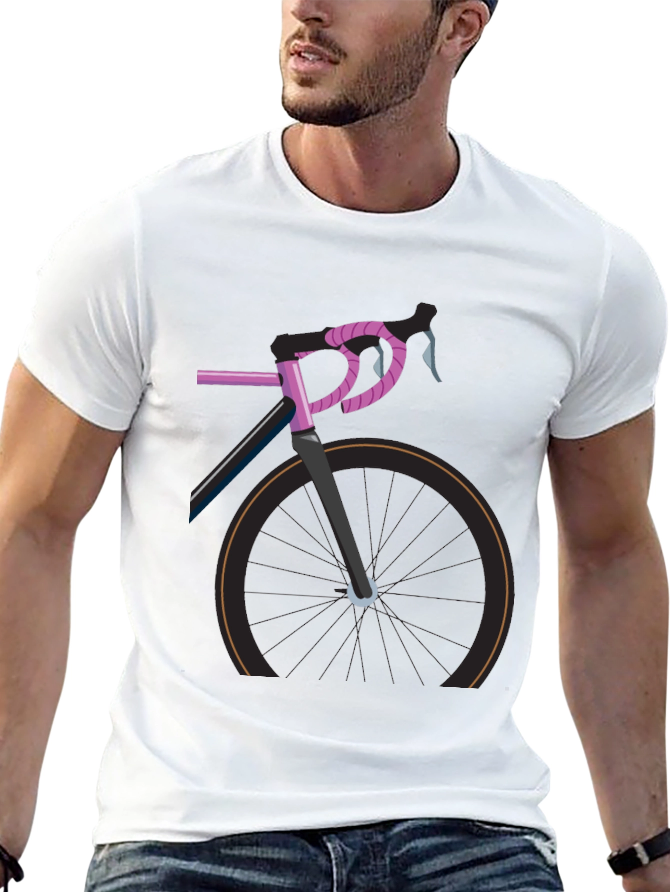 Stylish Bicycle Graphic Tee - Black